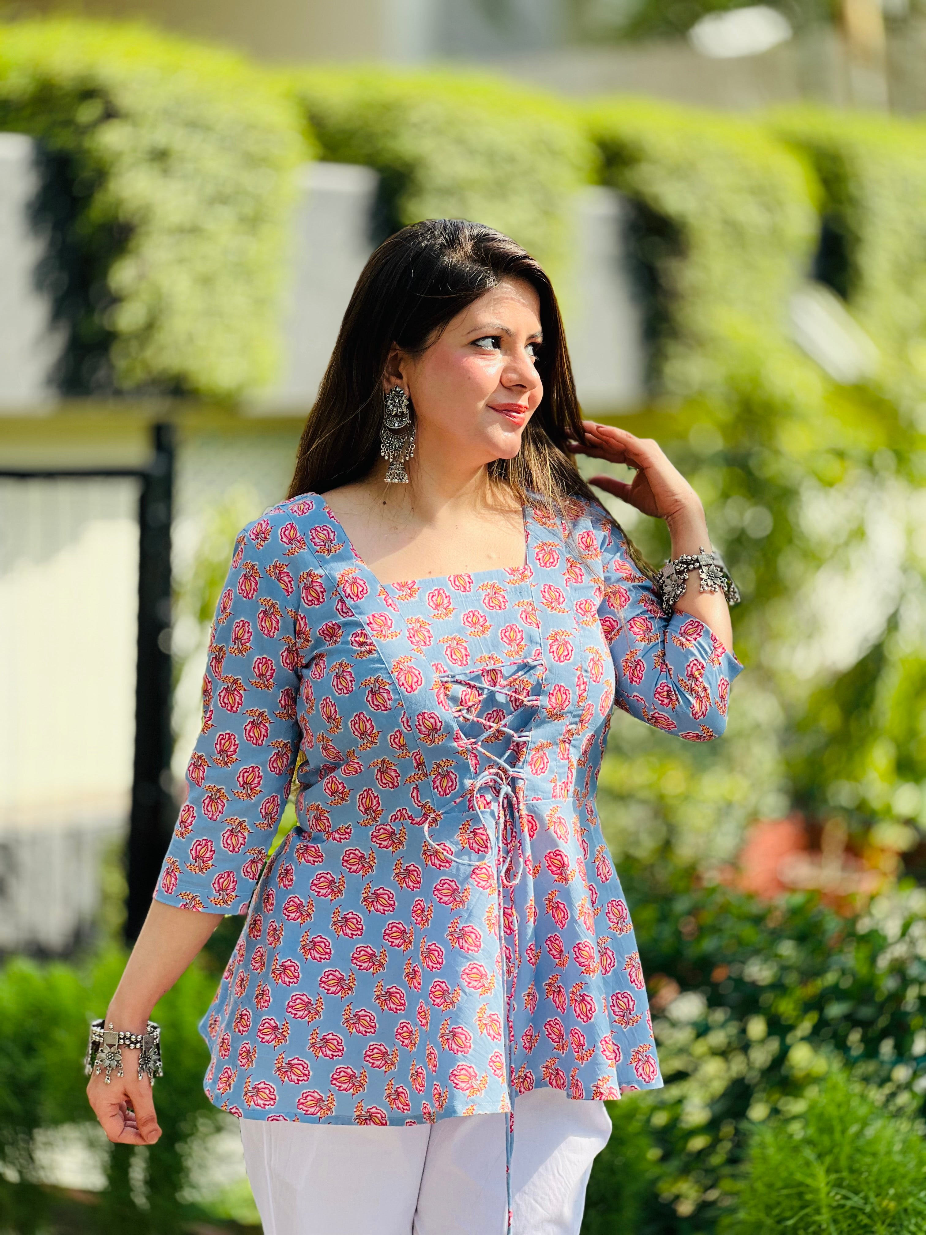 Grey Jaipuri Top