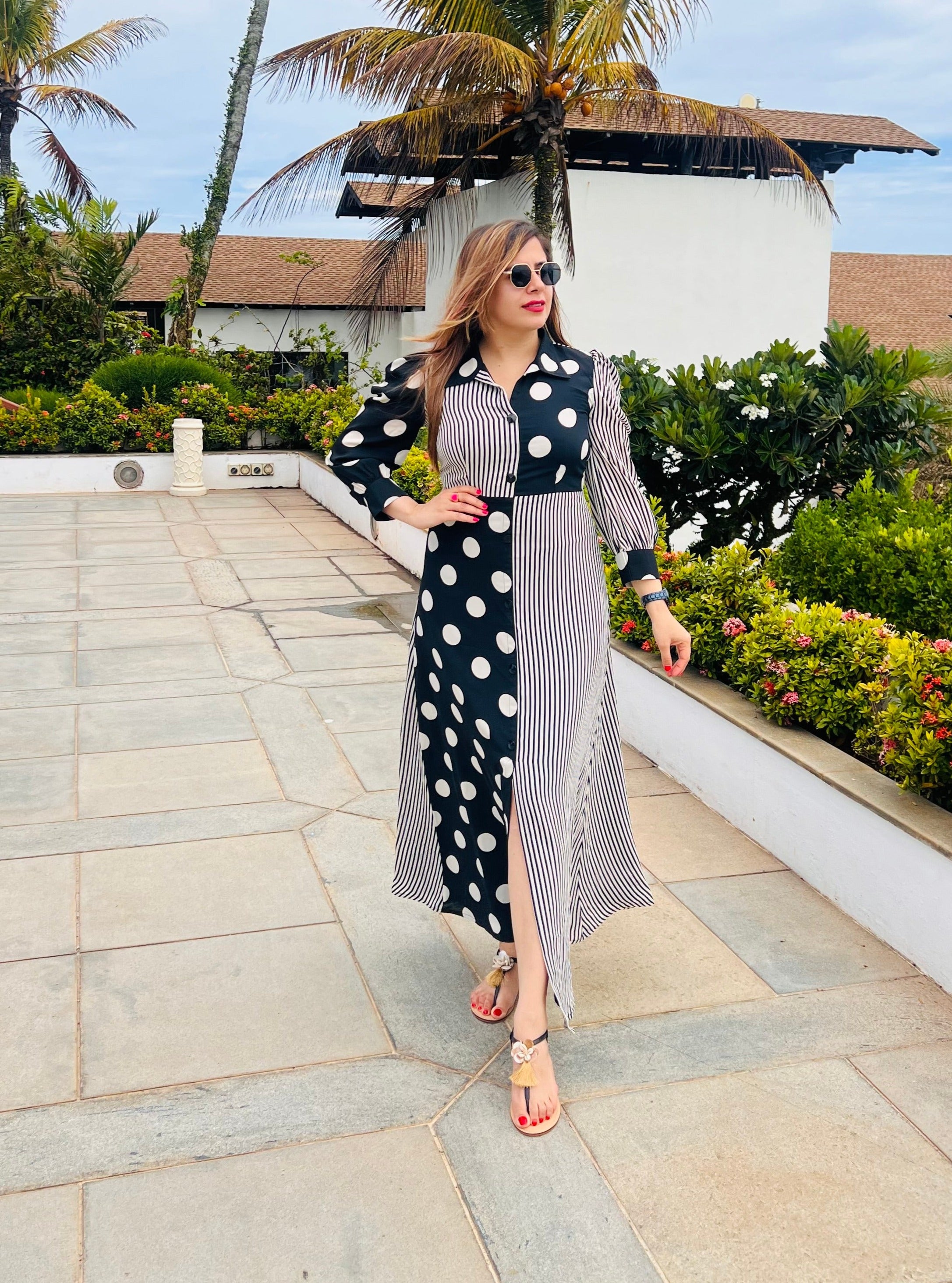 Stripes + Polka Dot Maxi