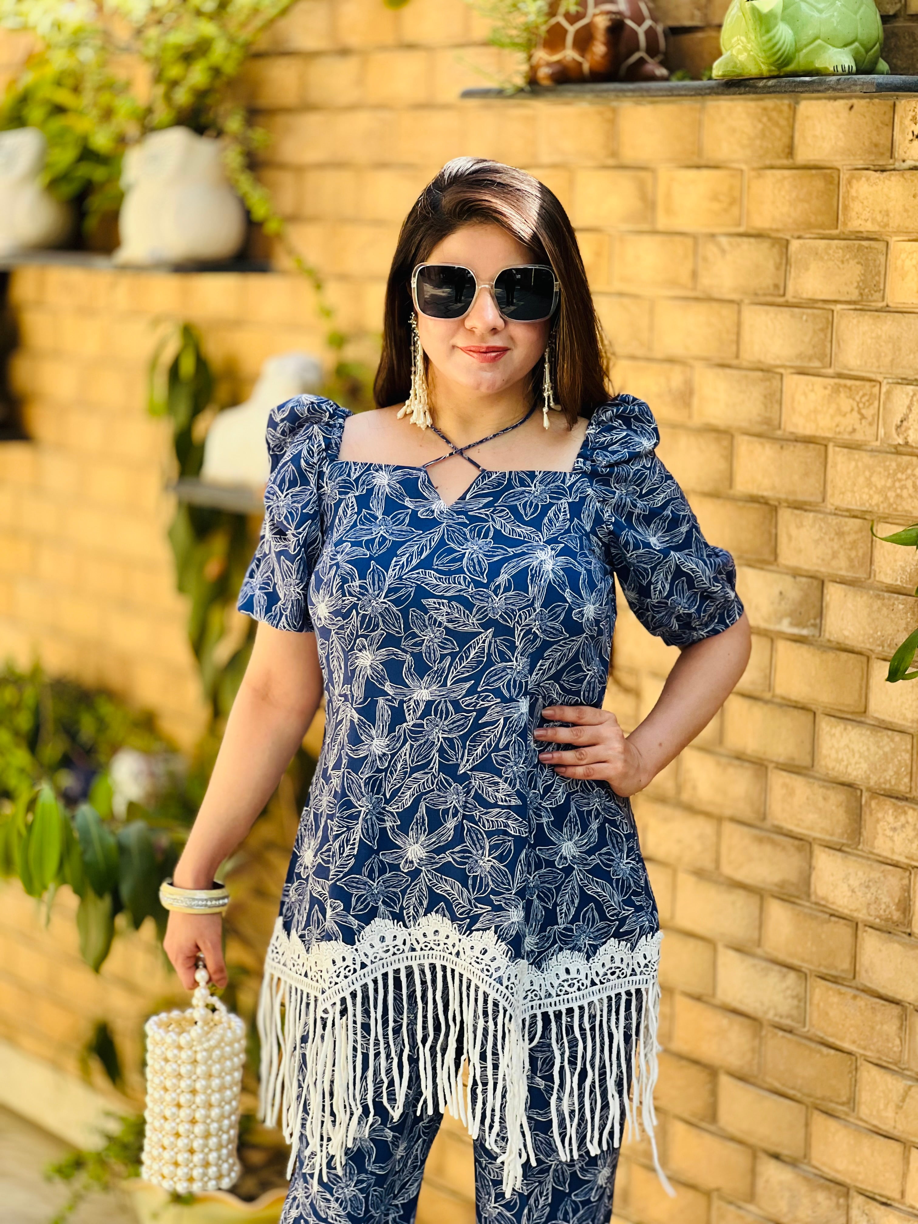 Ink Blue Cotton Co-ord