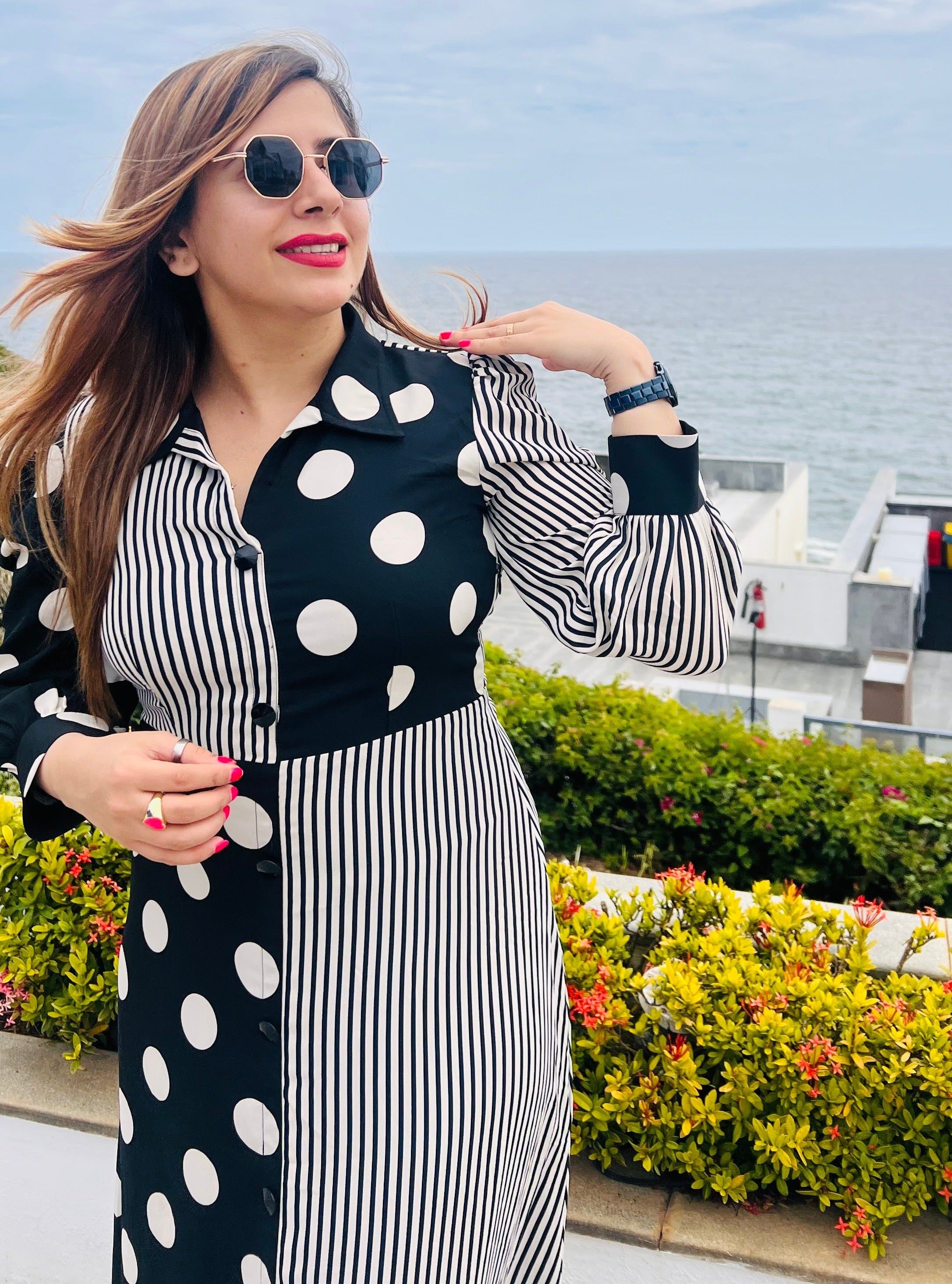 Stripes + Polka Dot Maxi