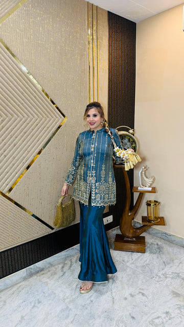 Peacock Tissue CutDana Garara Co-Ord