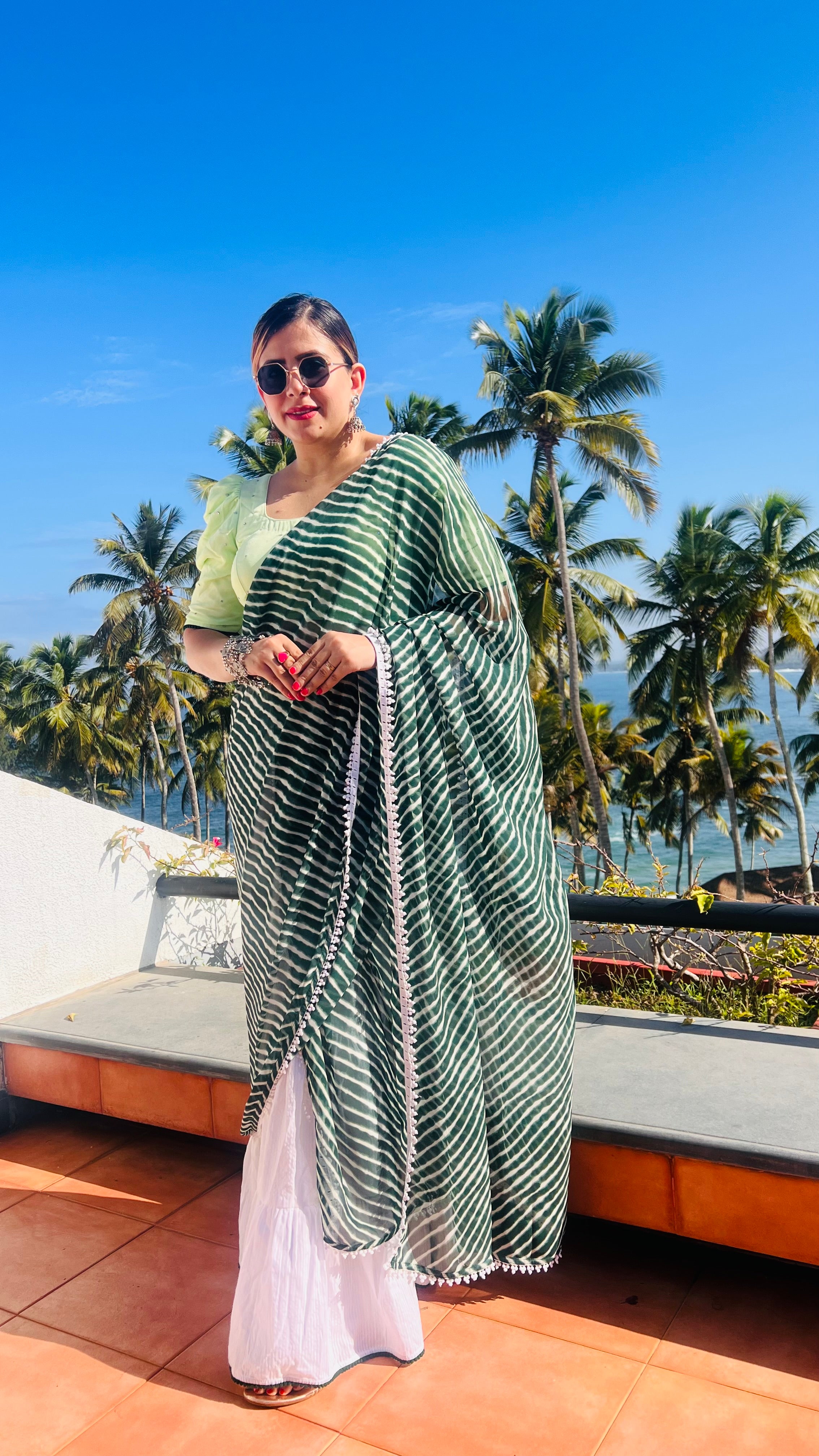 Green Leheriya Lehenga