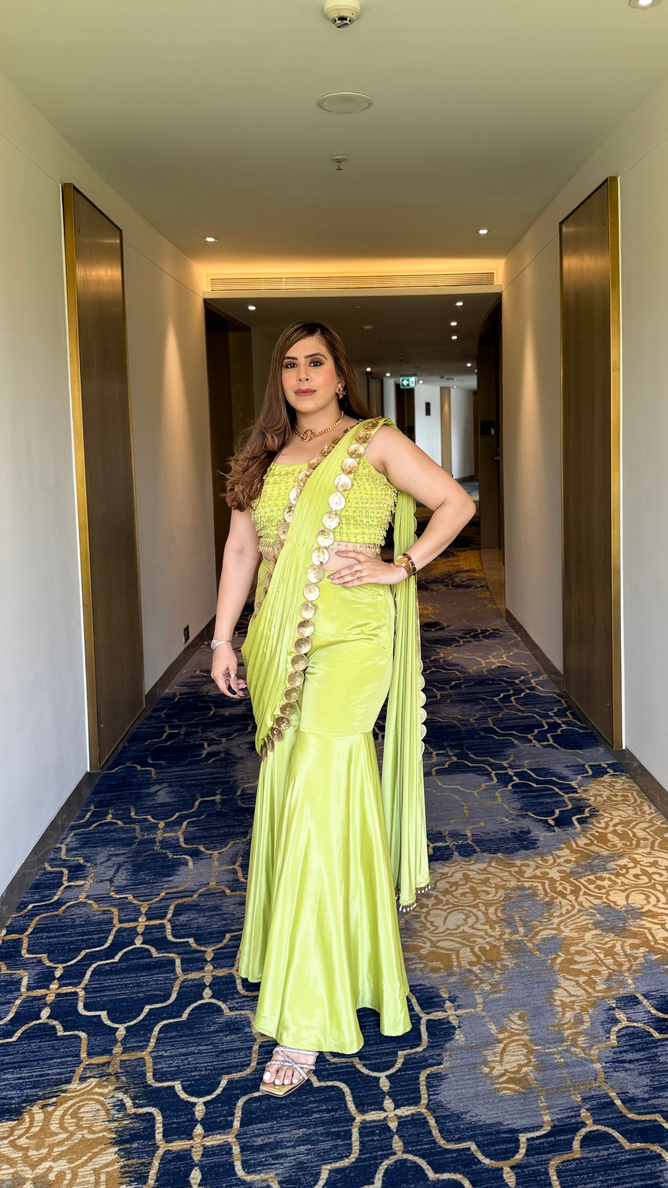 Pista Green Garara Saree