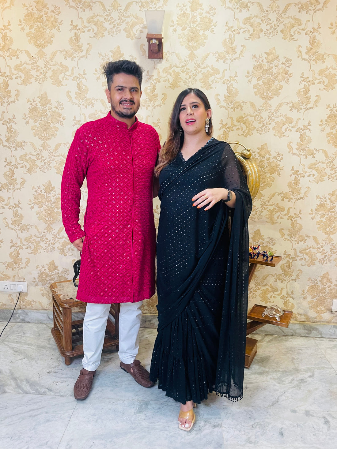 Menswear Hot Pink Rakhi Kurta Set