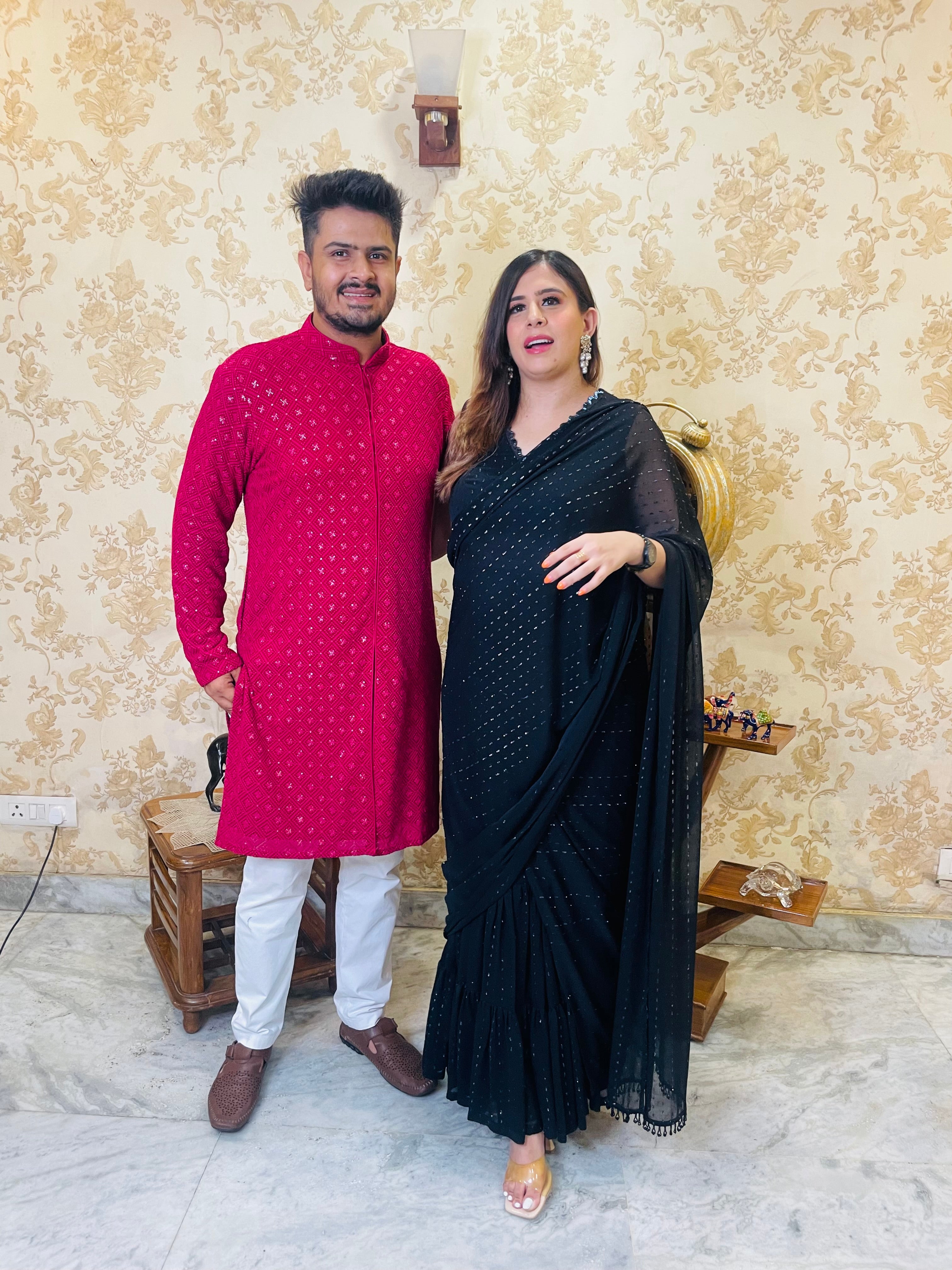 Menswear Hot Pink Rakhi Kurta Set