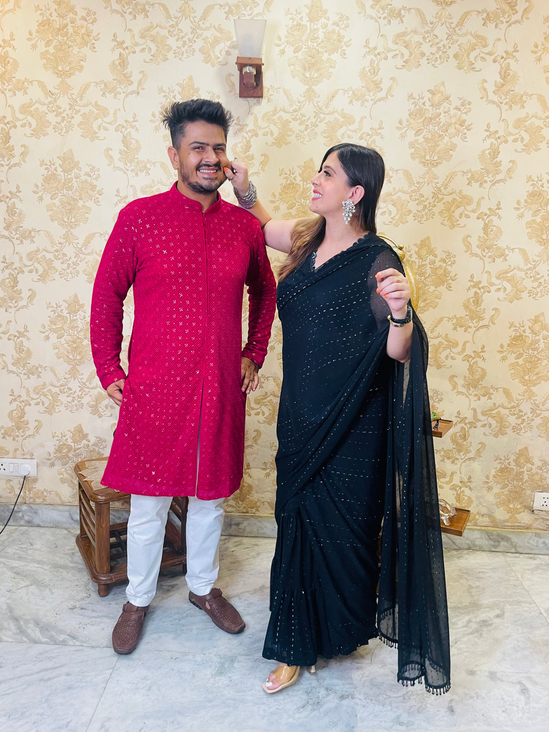 Black Lurex Maxi Saree