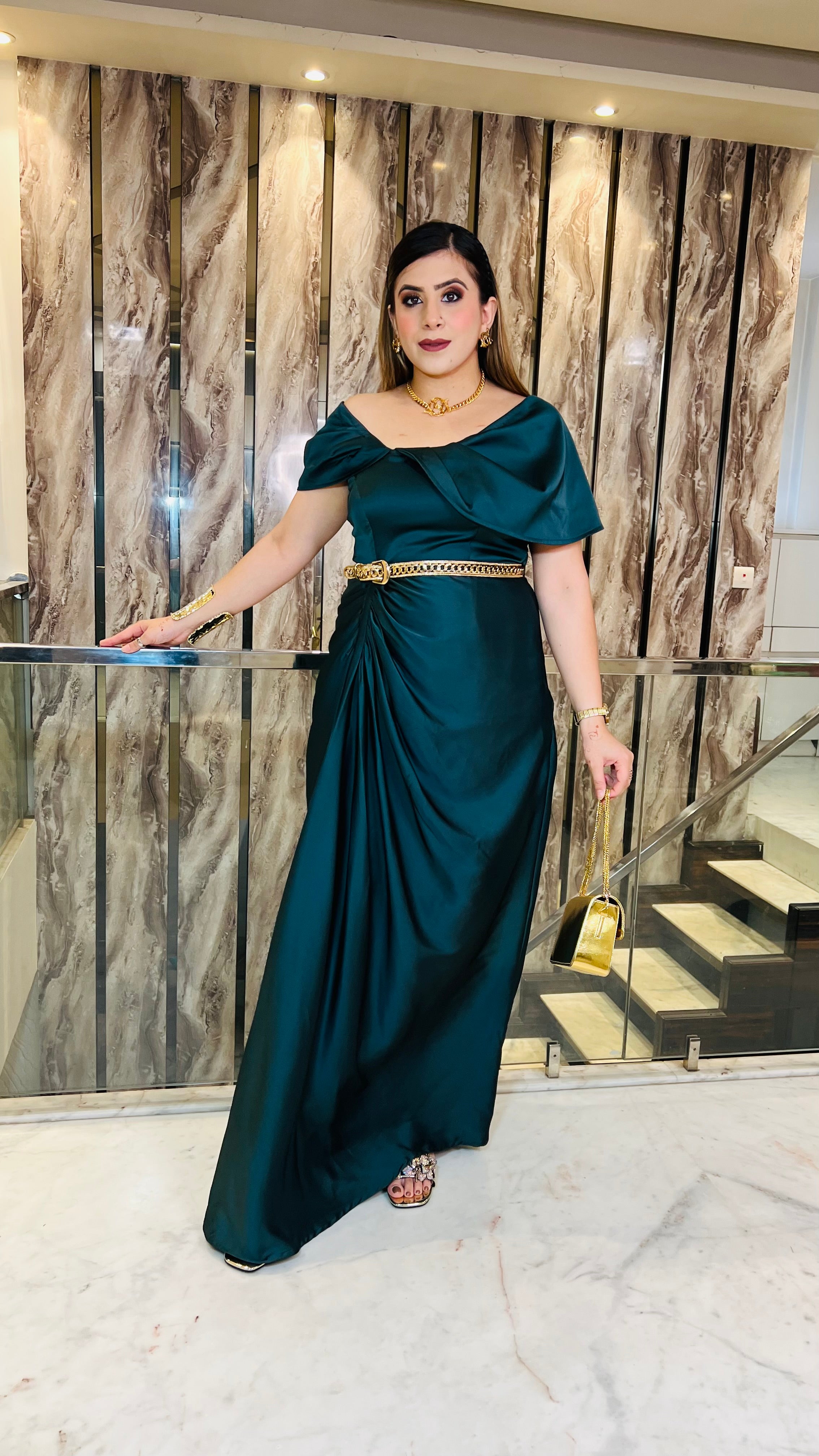 Forest Green Italian Satin Drape