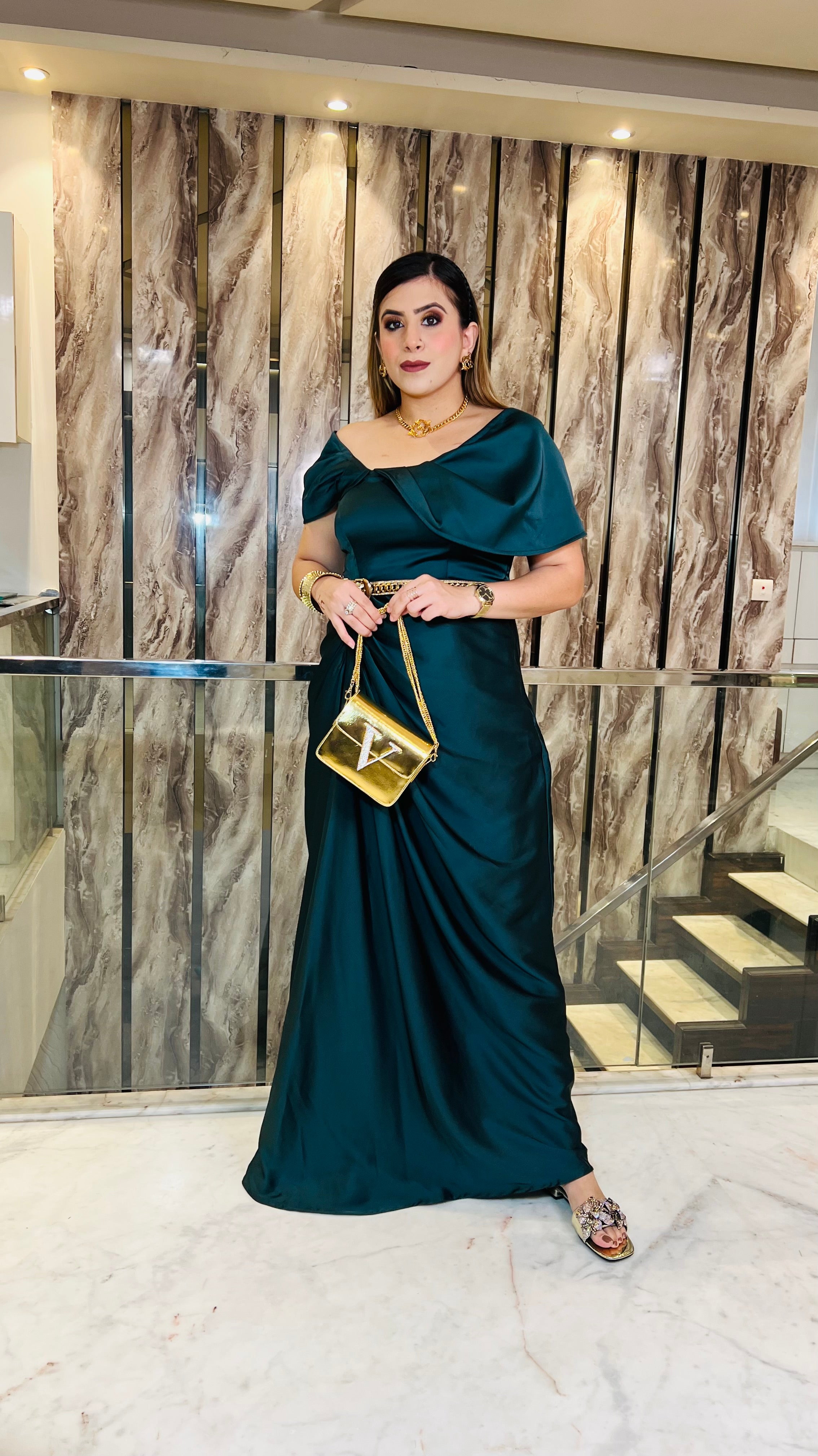 Forest Green Italian Satin Drape