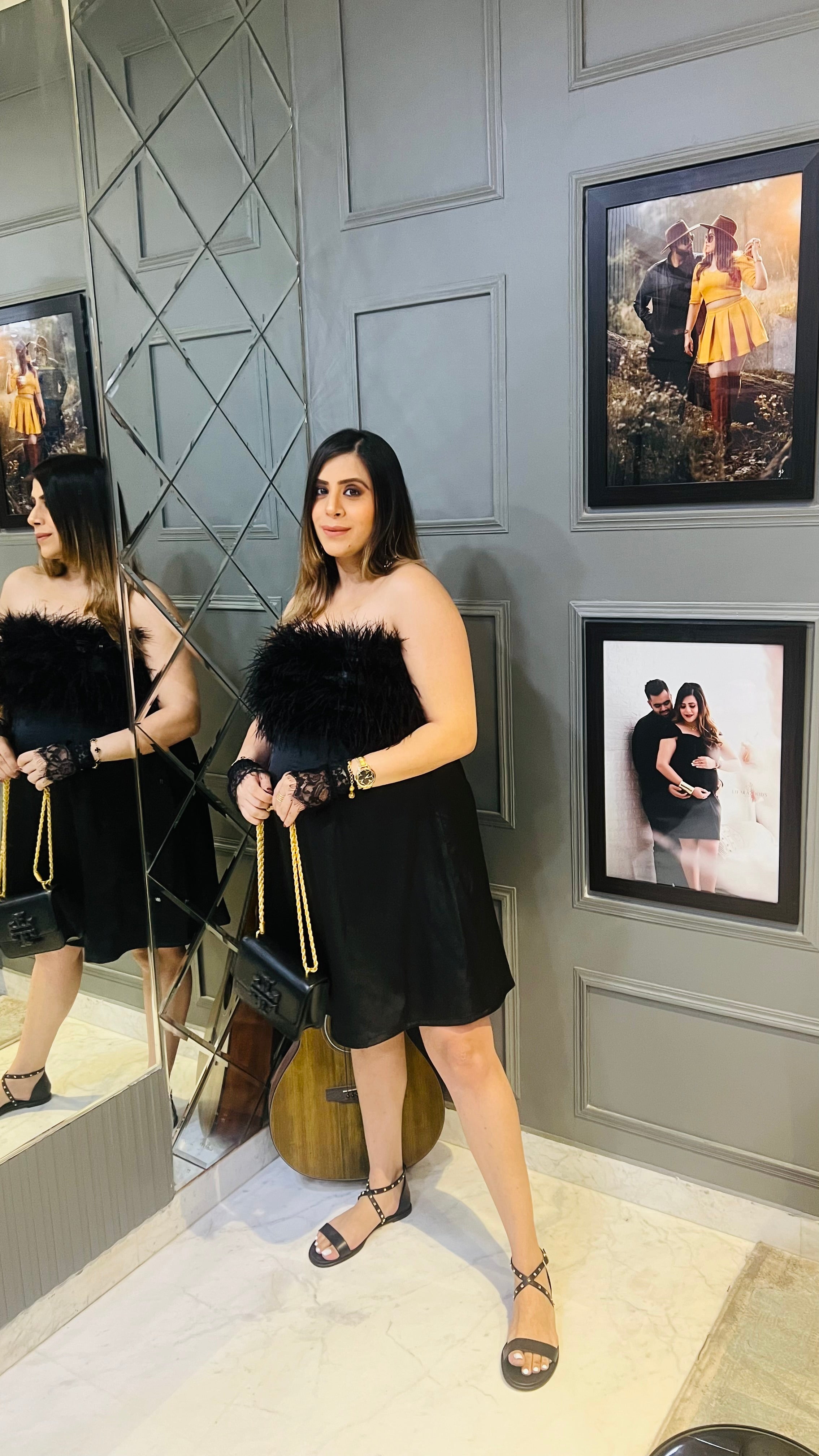 Black Birthday Fur Dress