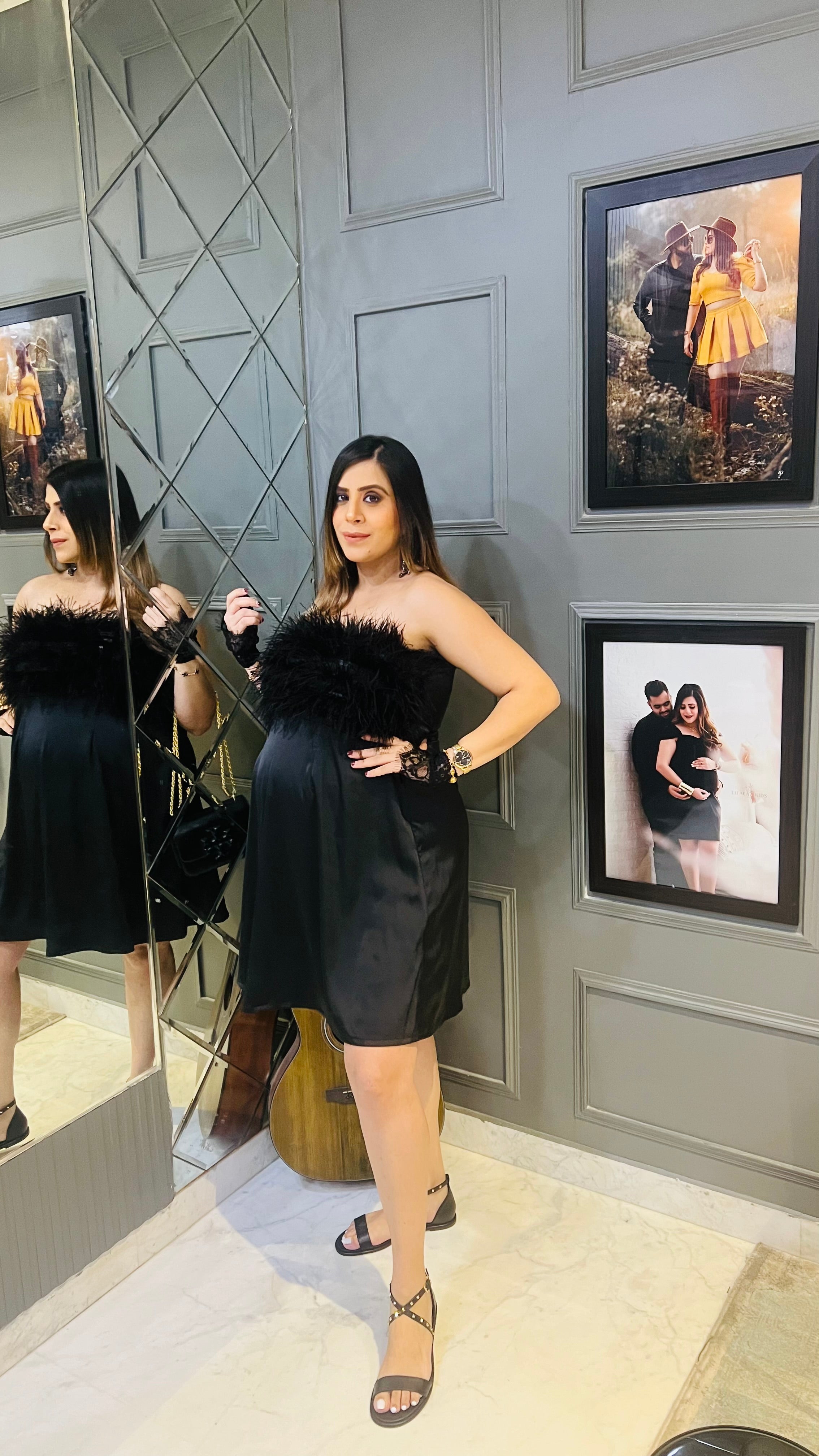 Black Birthday Fur Dress