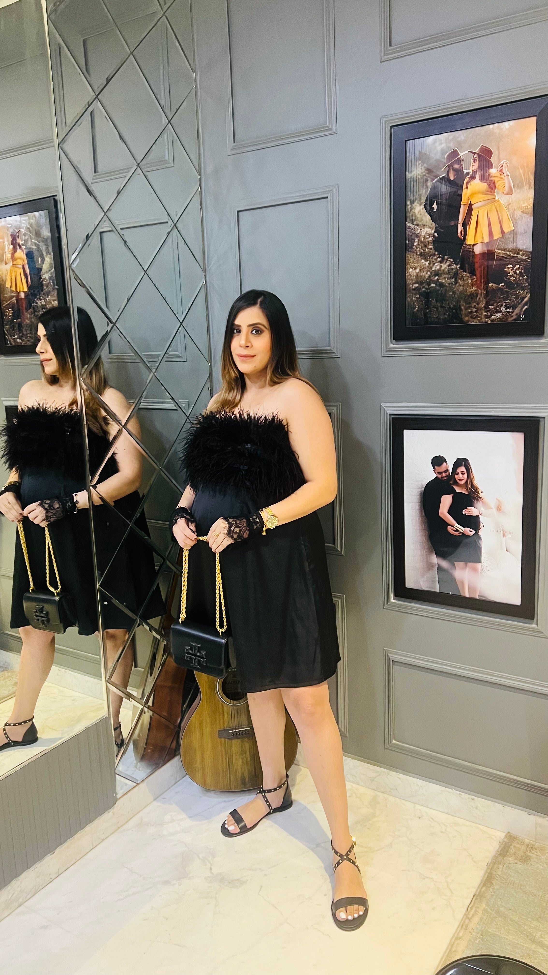 Black Birthday Fur Dress