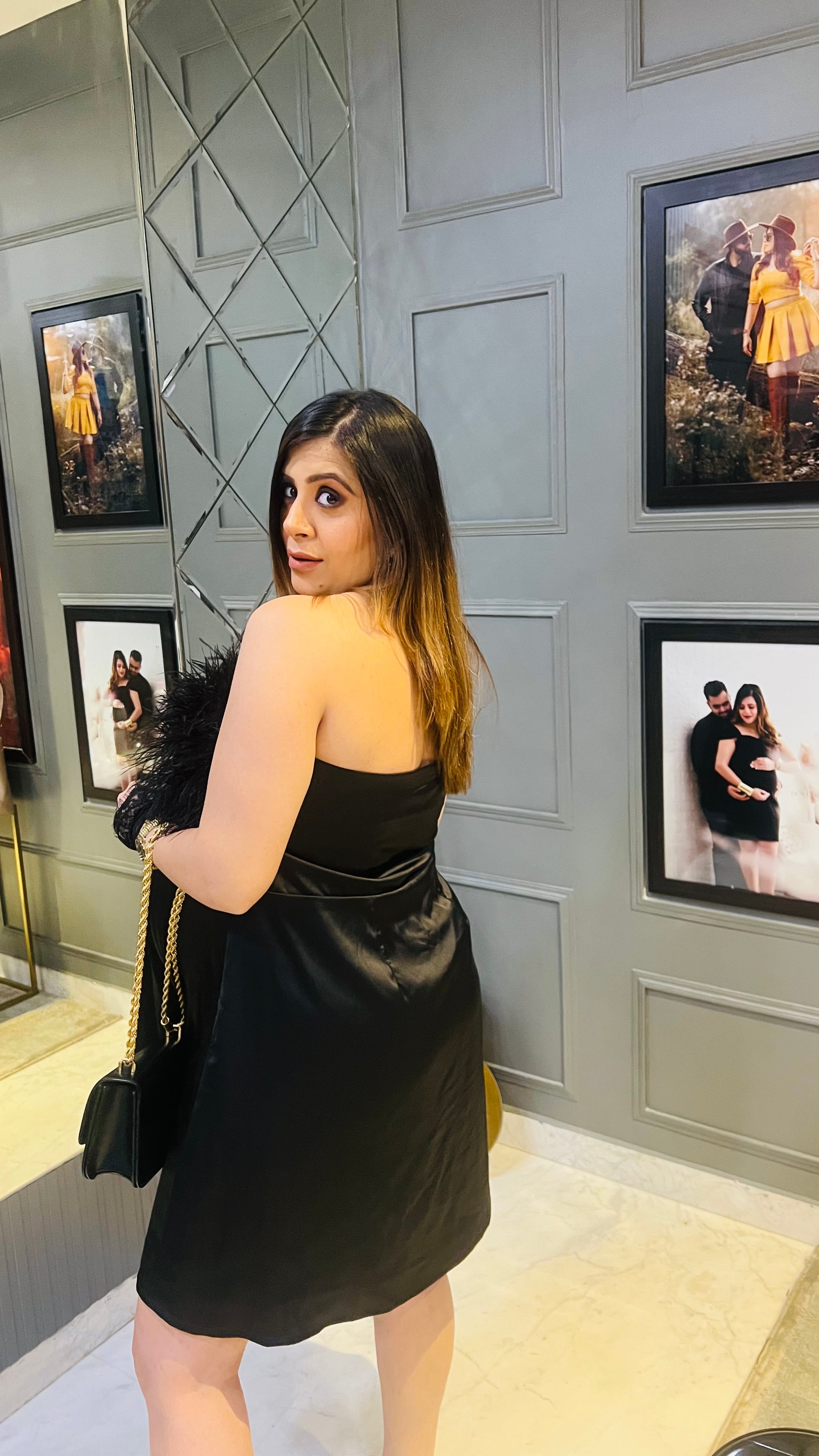 Black Birthday Fur Dress