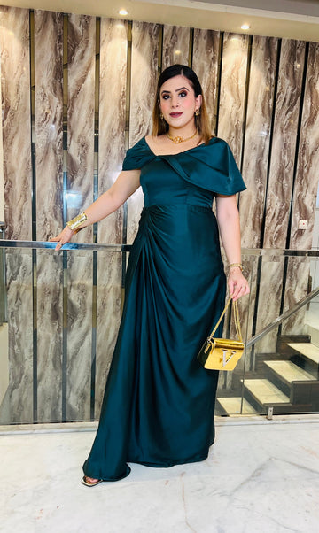 Forest Green Italian Satin Drape