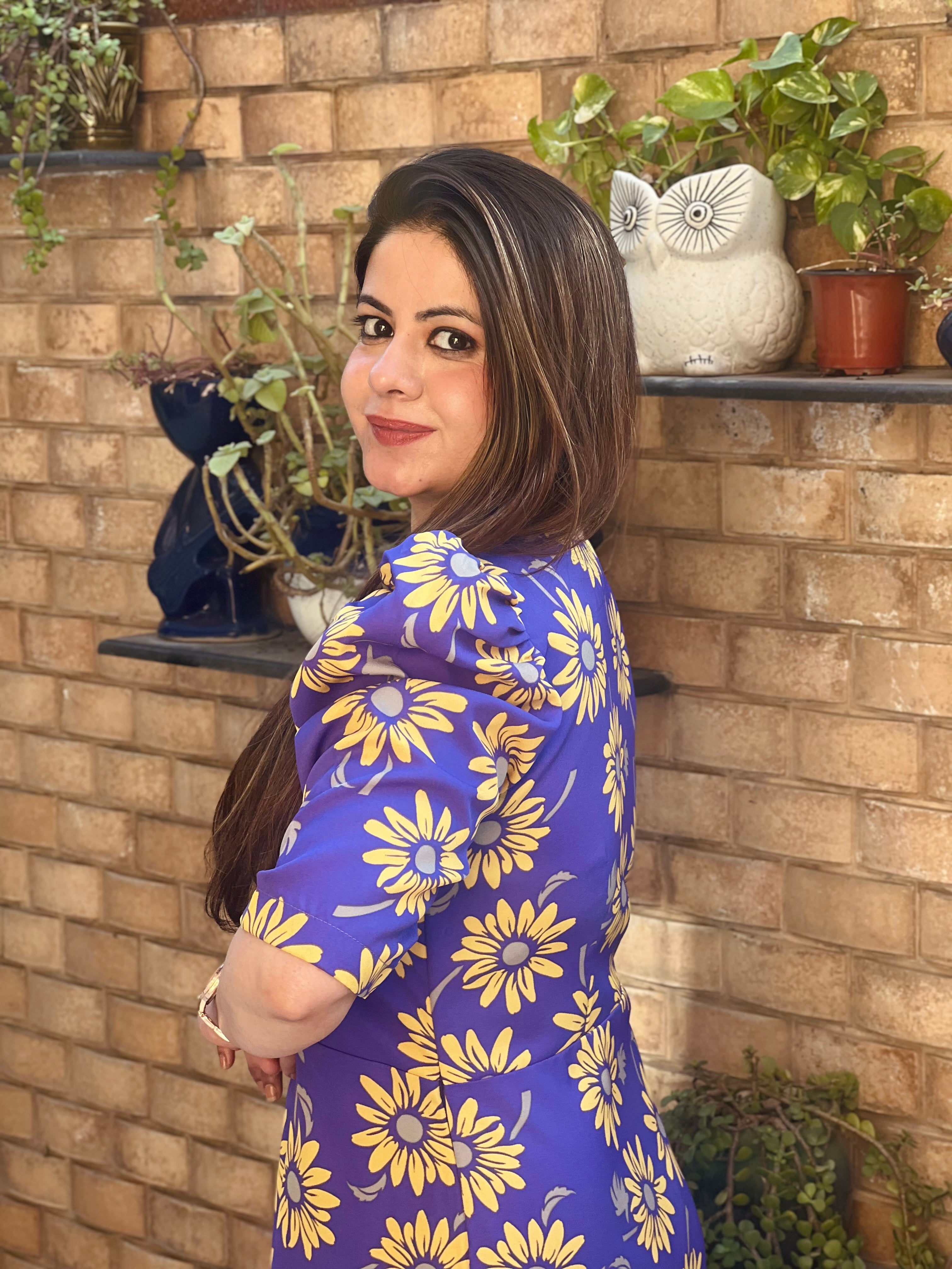 Purple Sunflower Maxi Dress