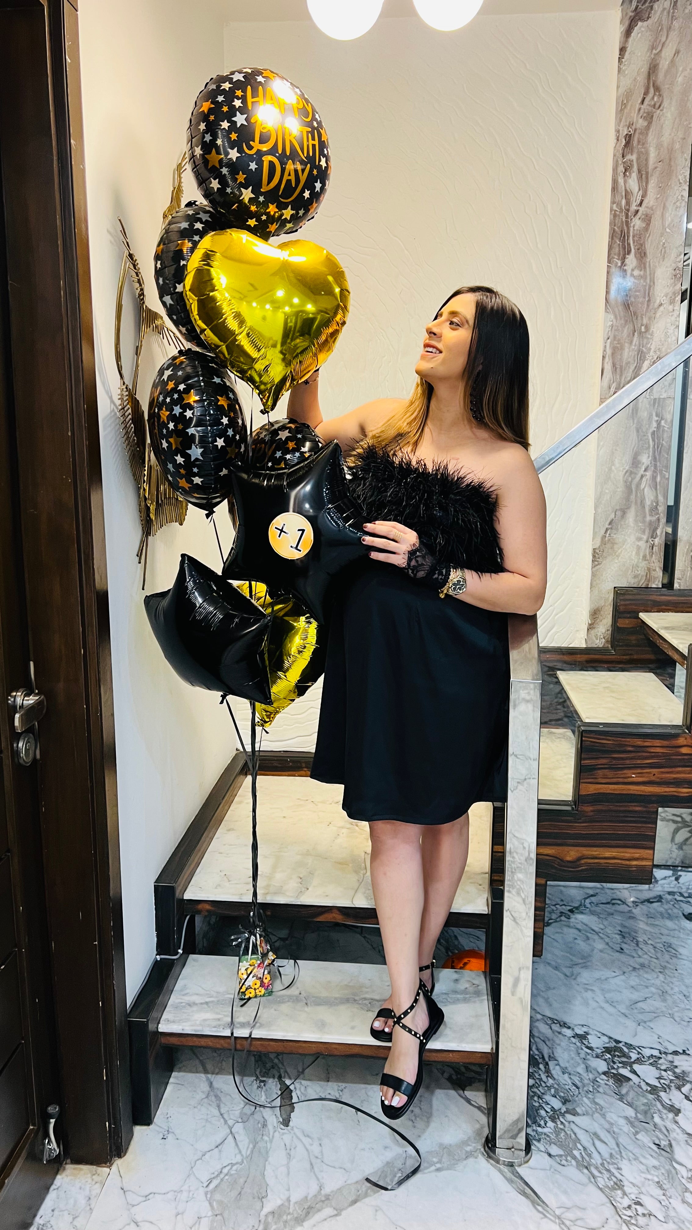 Black Birthday Fur Dress