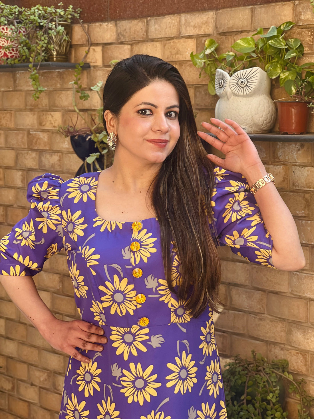 Purple Sunflower Maxi Dress