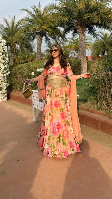 Jaipur ka Peach Lehenga