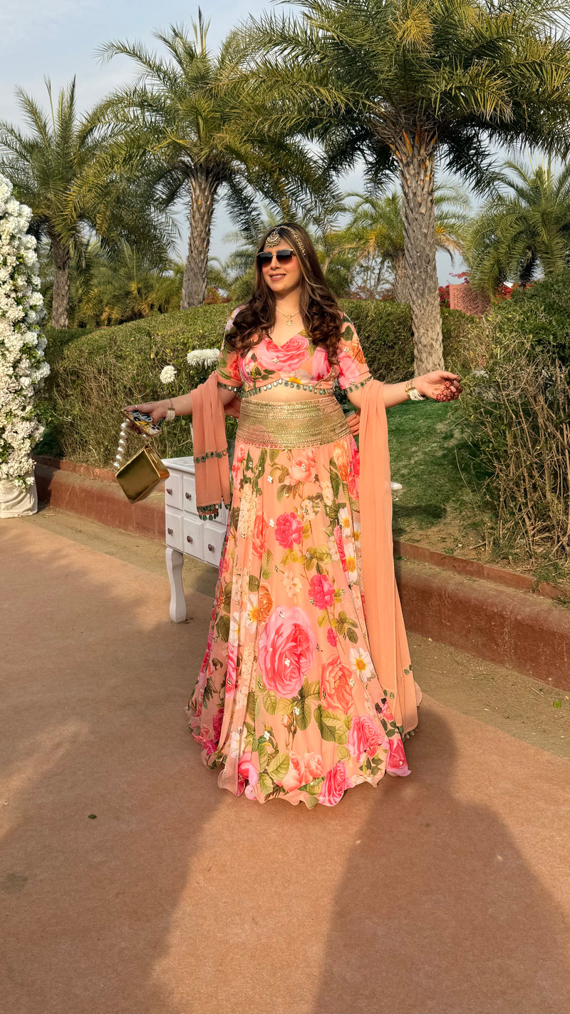 Jaipur ka Peach Lehenga