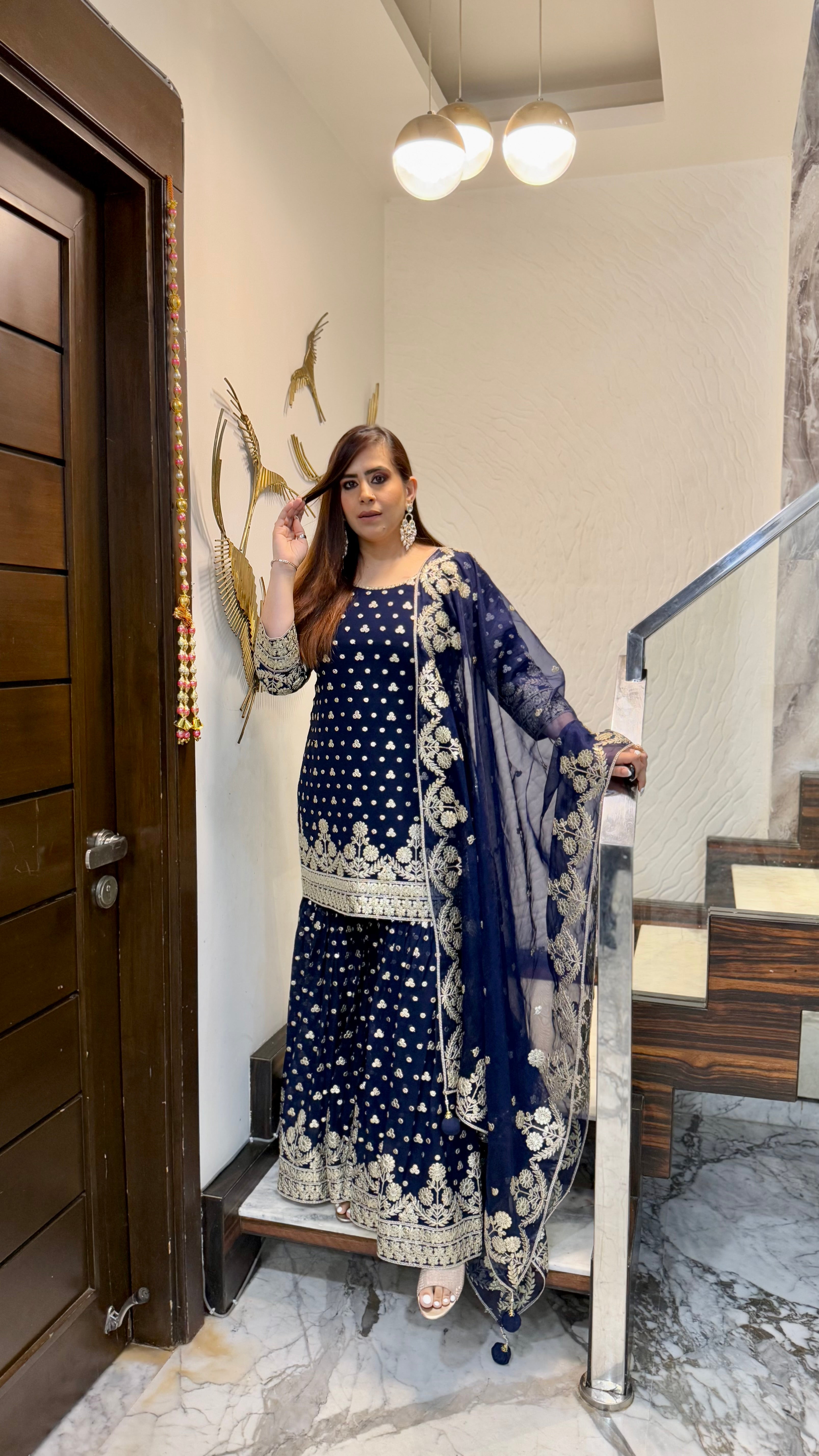 Rajasthani Blue Garara Suit
