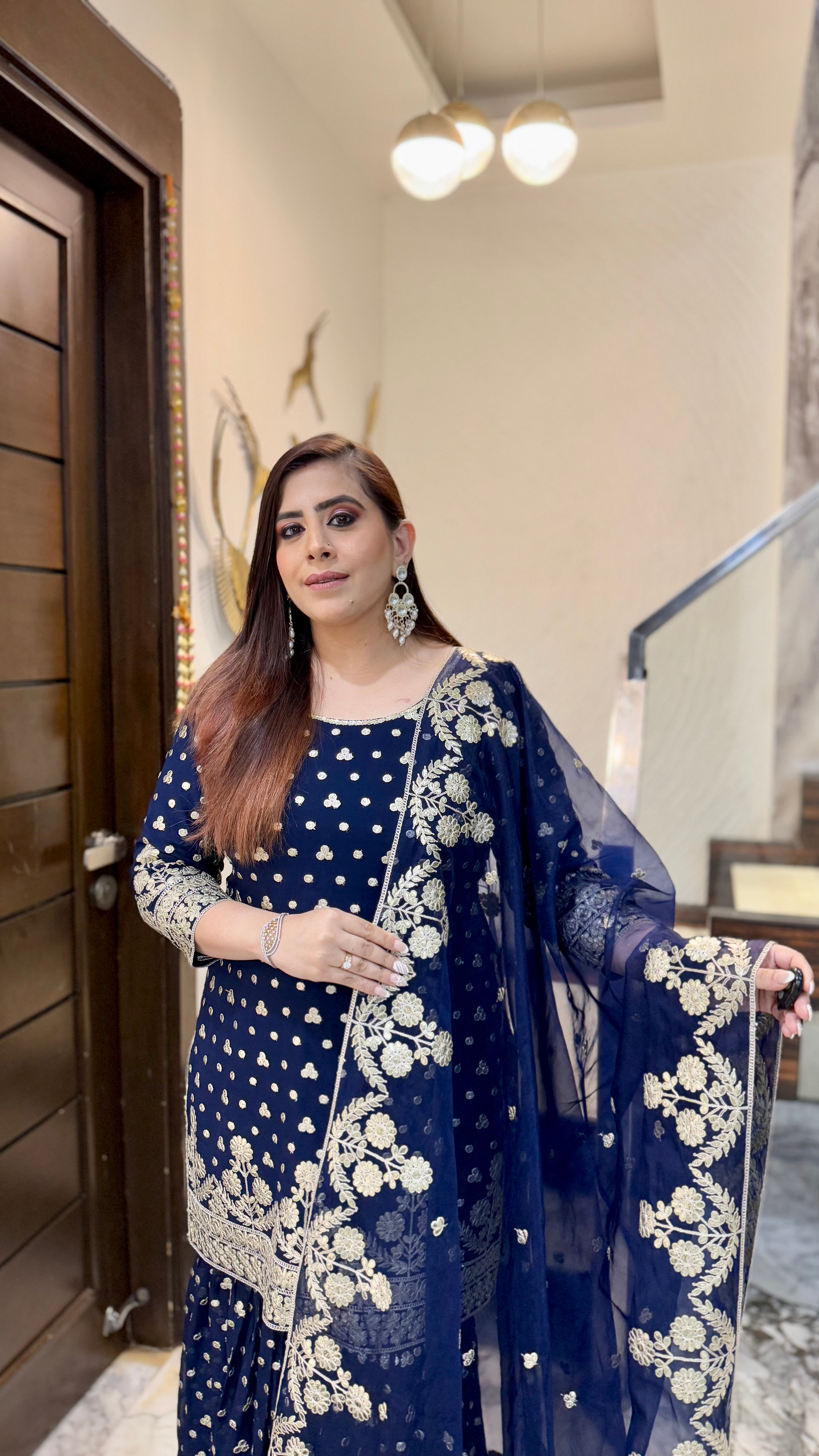 Rajasthani Blue Garara Suit