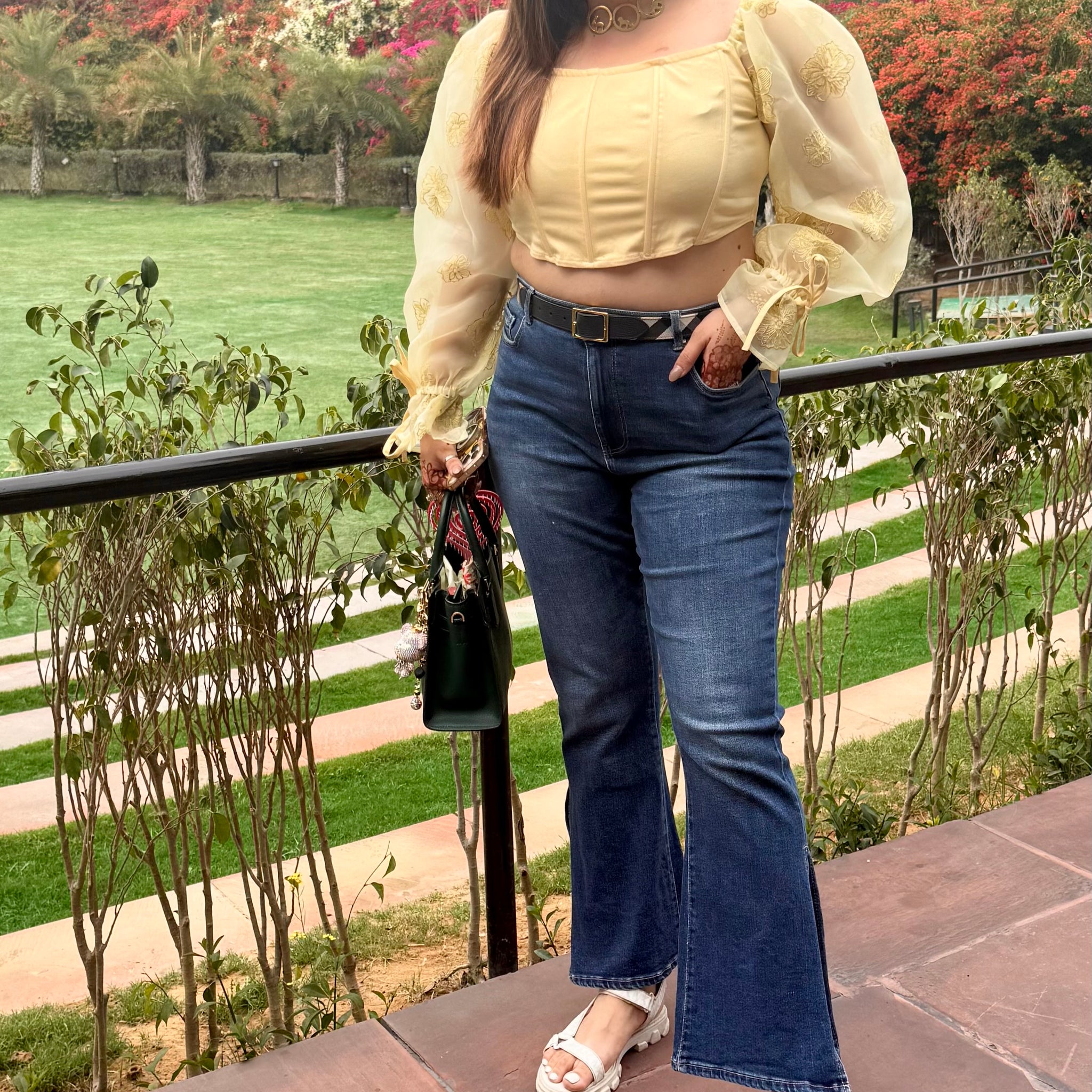 Lemon Corset Crop Top