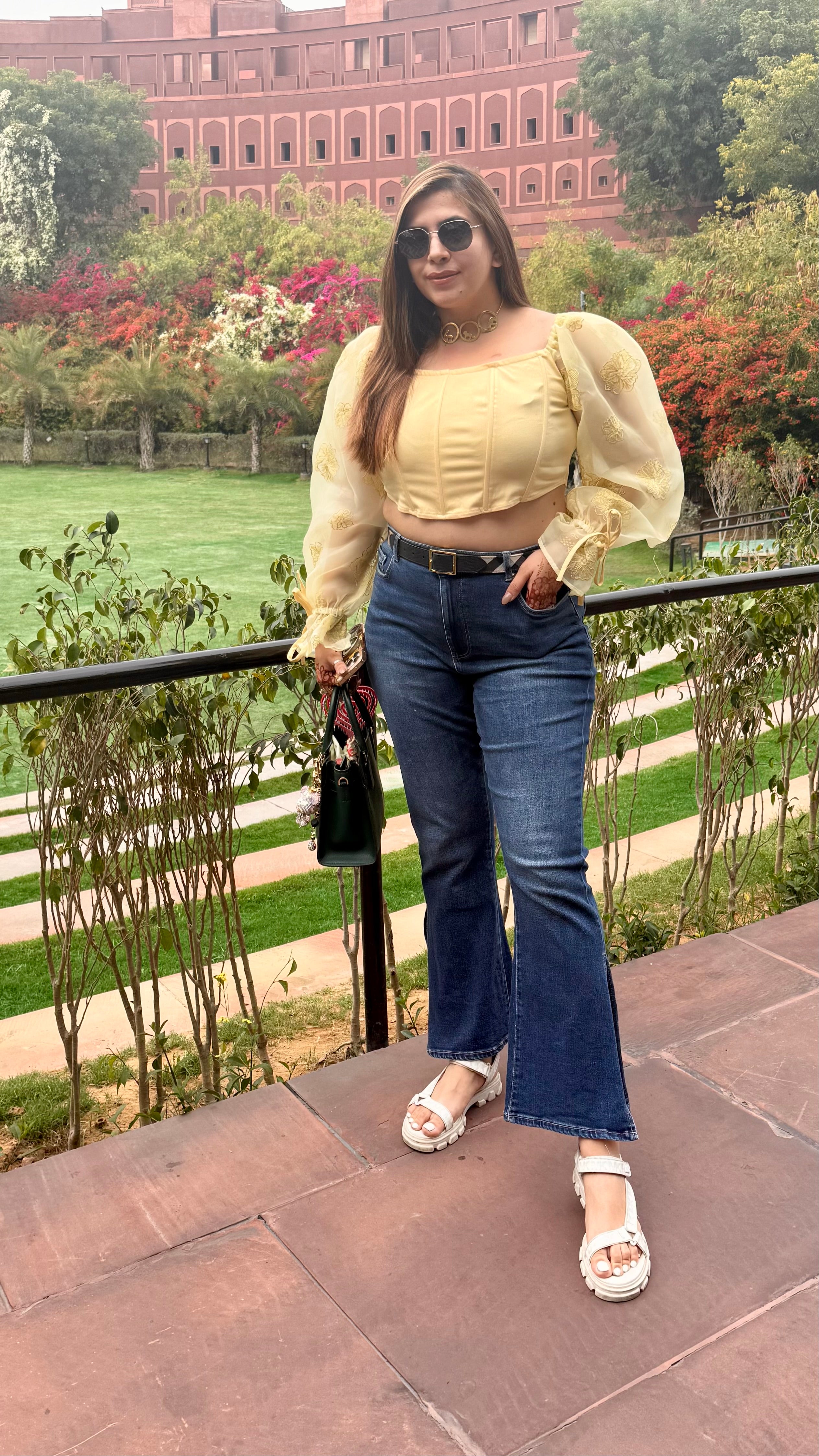 Lemon Corset Crop Top