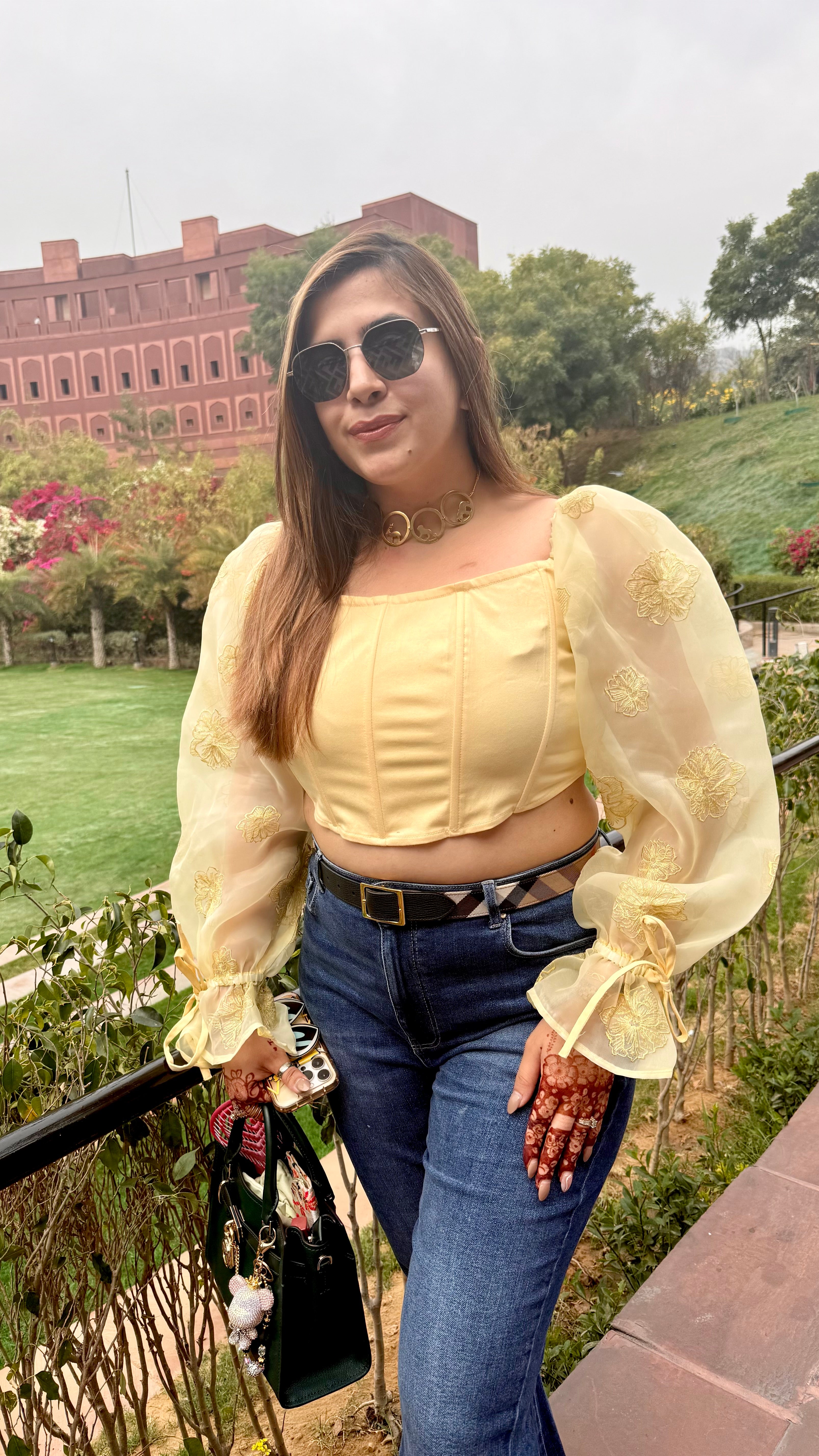 Lemon Corset Crop Top