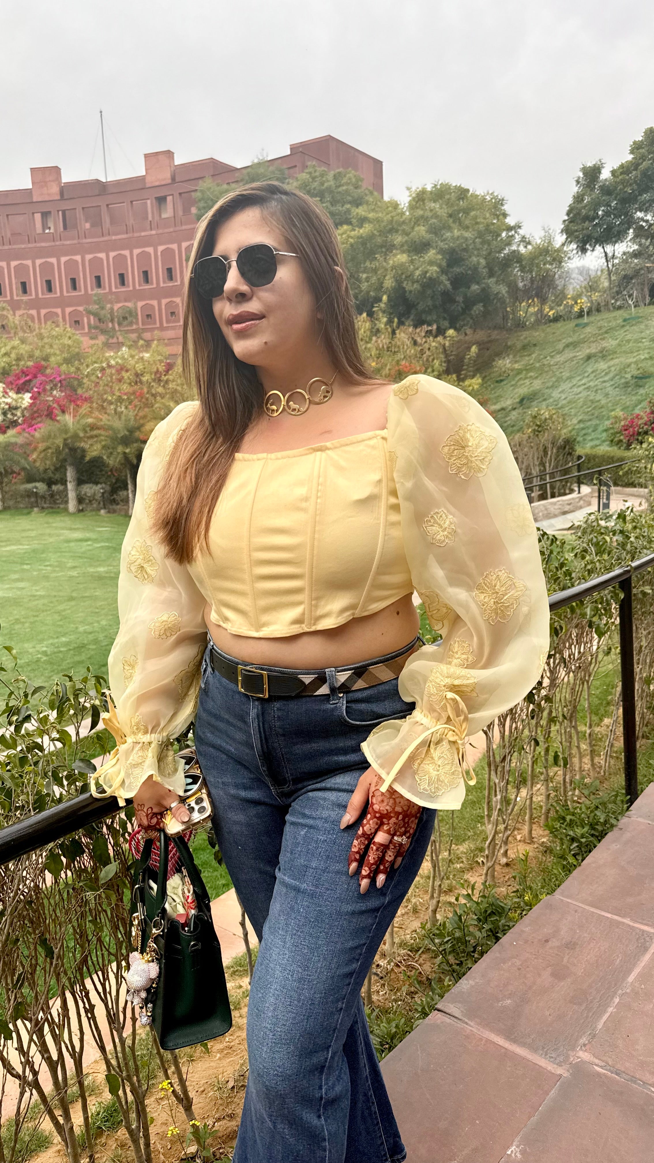 Lemon Corset Crop Top