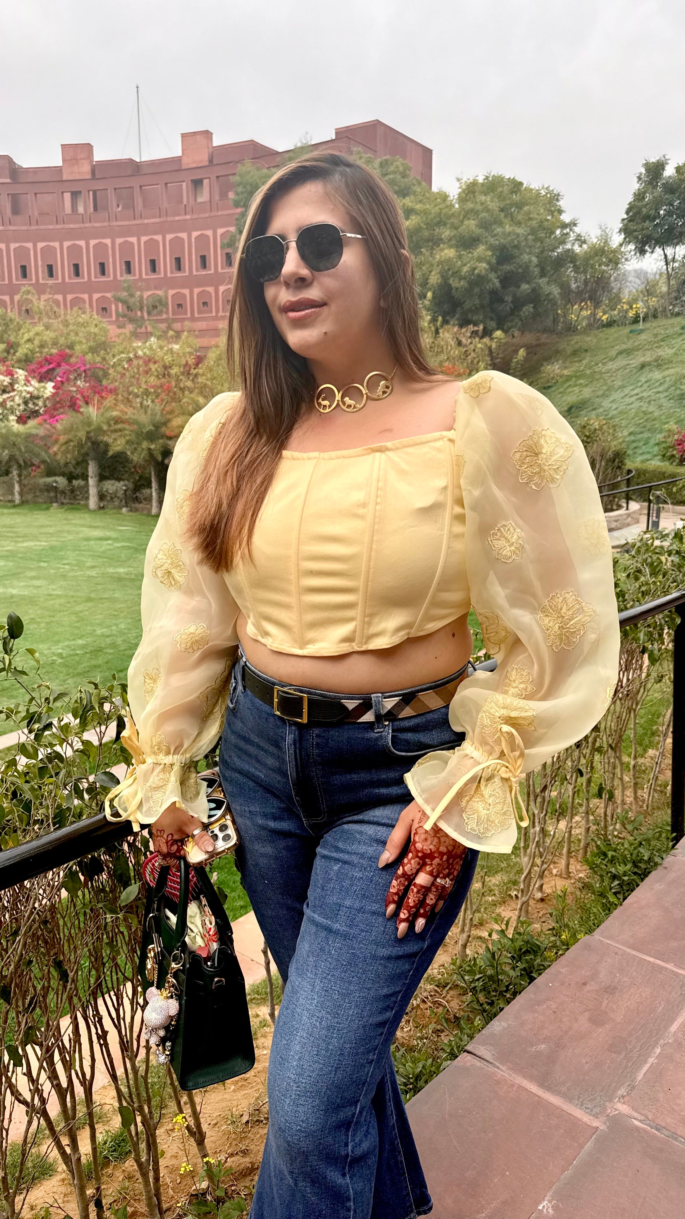 Lemon Corset Crop Top