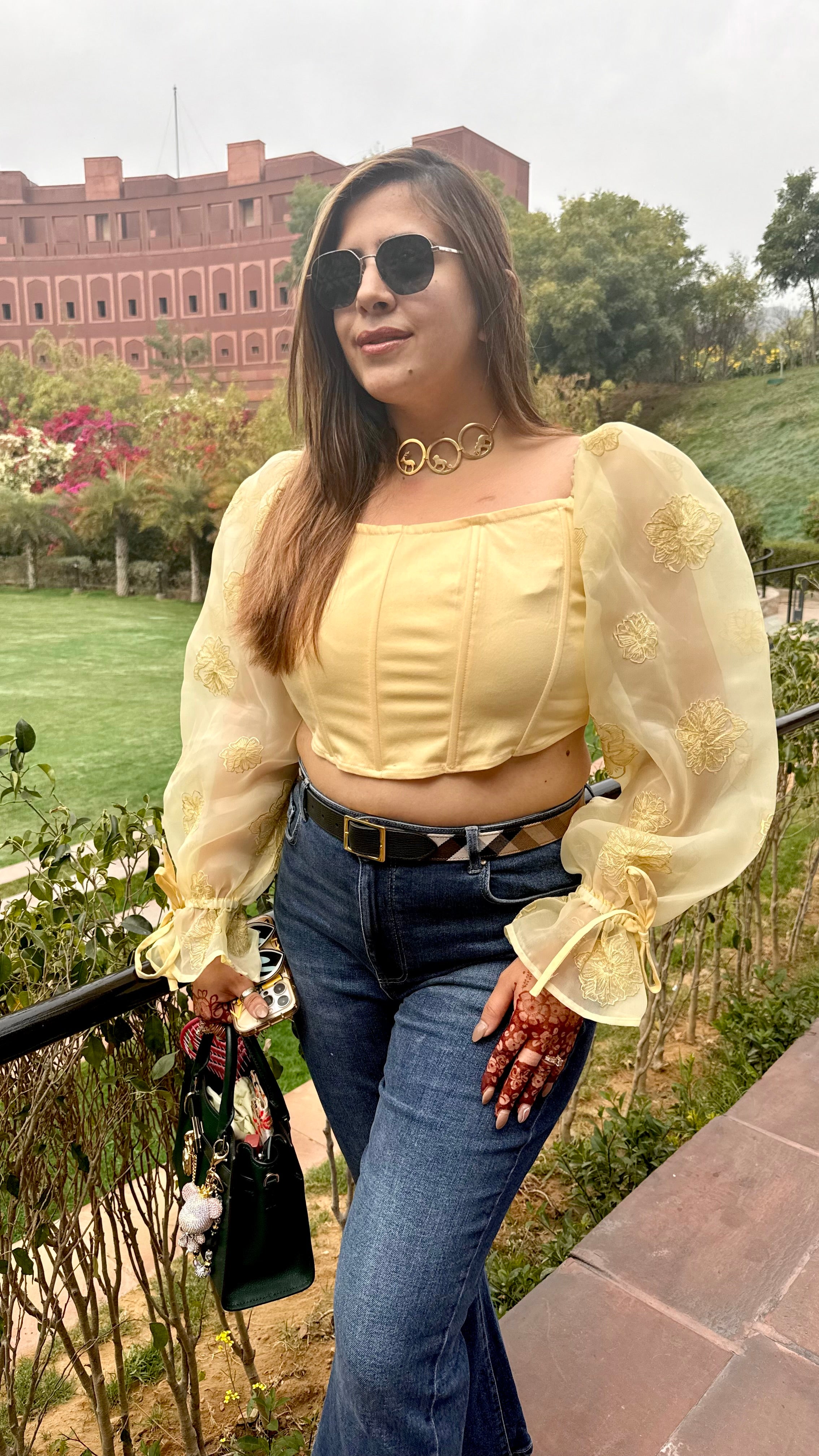 Lemon Corset Crop Top