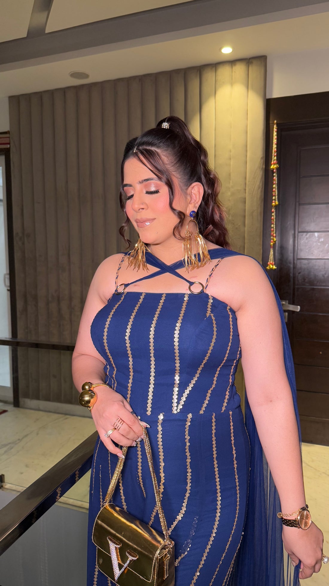 Blue Cocktail Jumpsuit