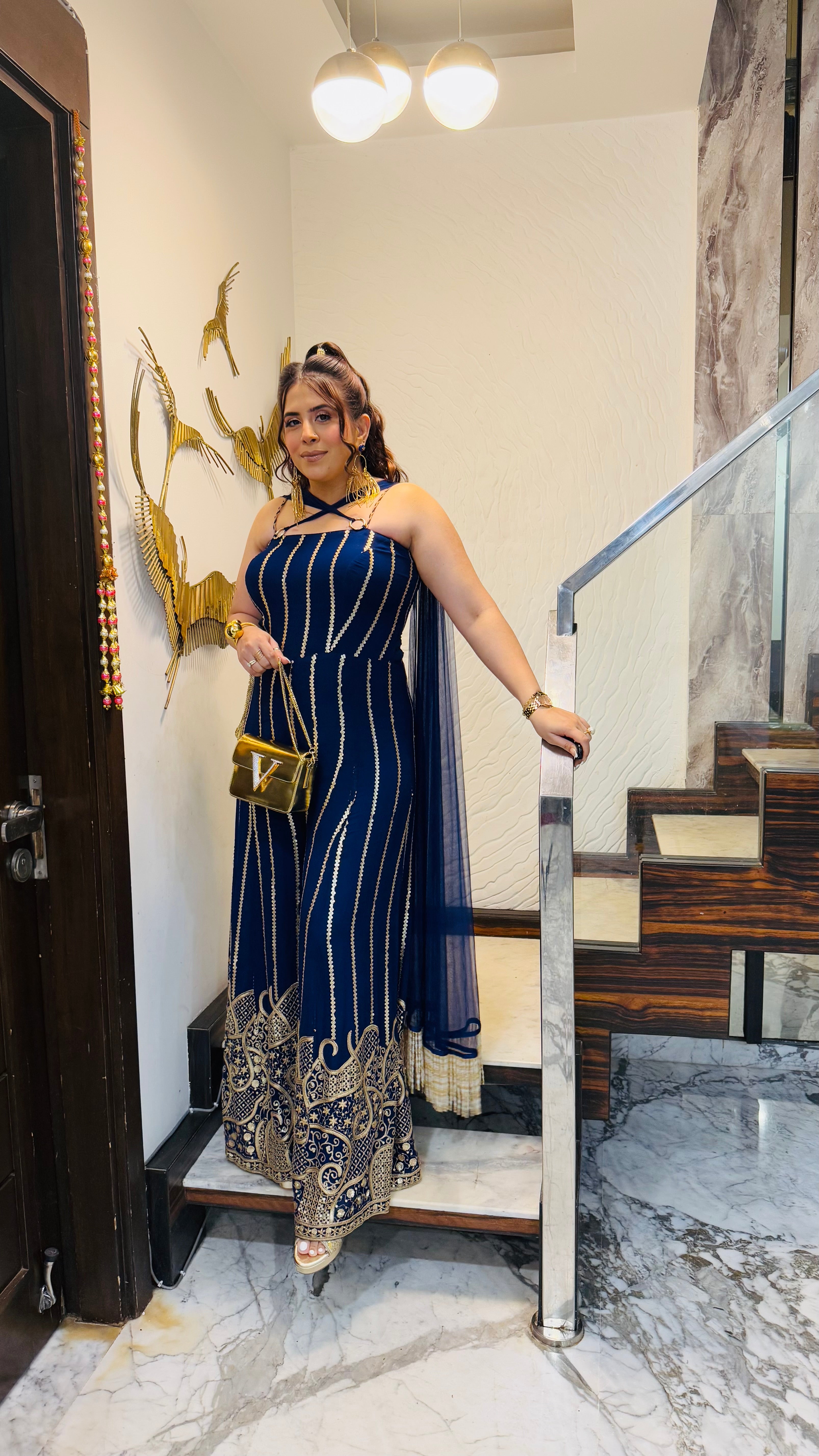 Blue Cocktail Jumpsuit