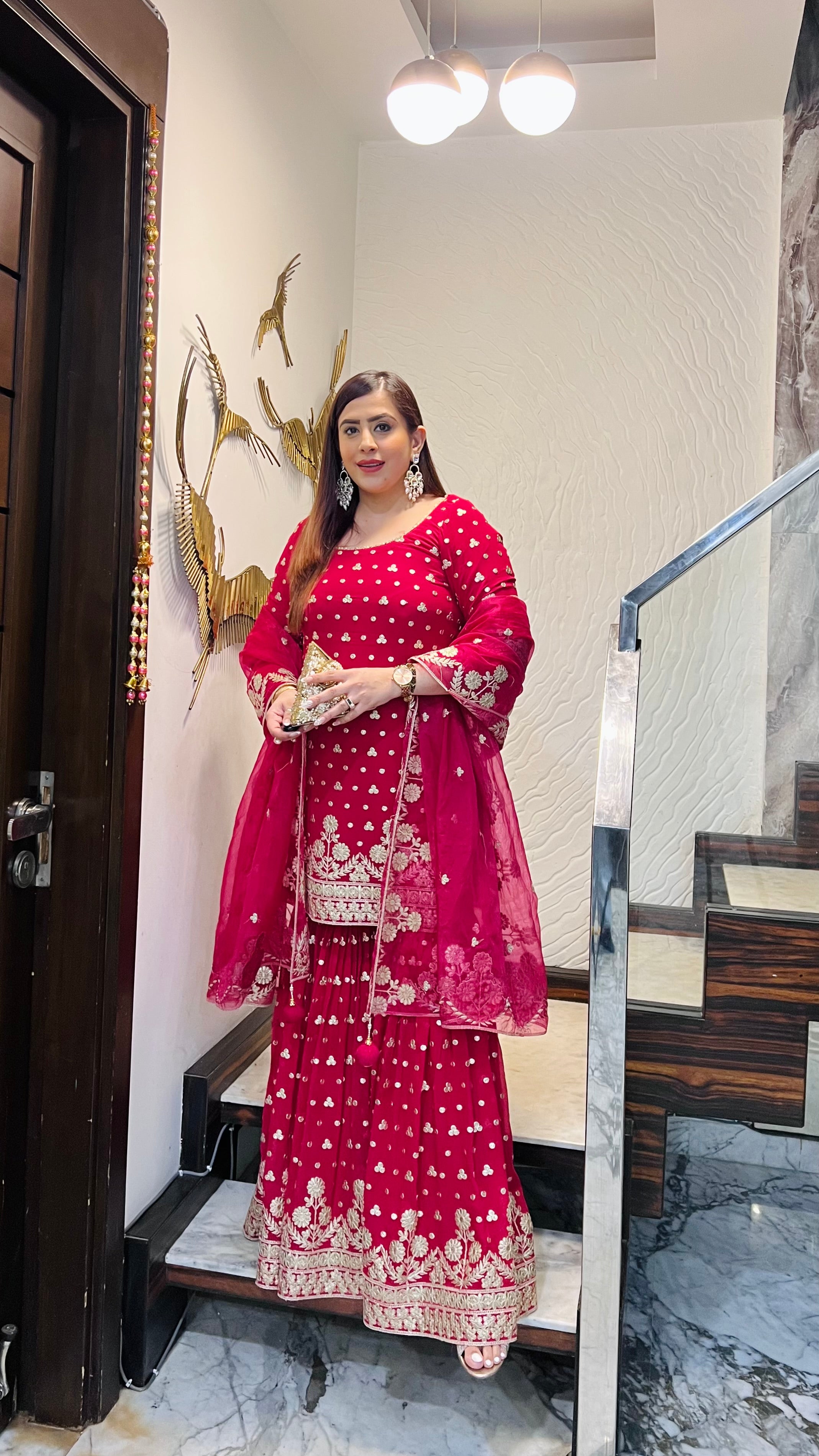 Rani Pink Gota Patti Garara Suit