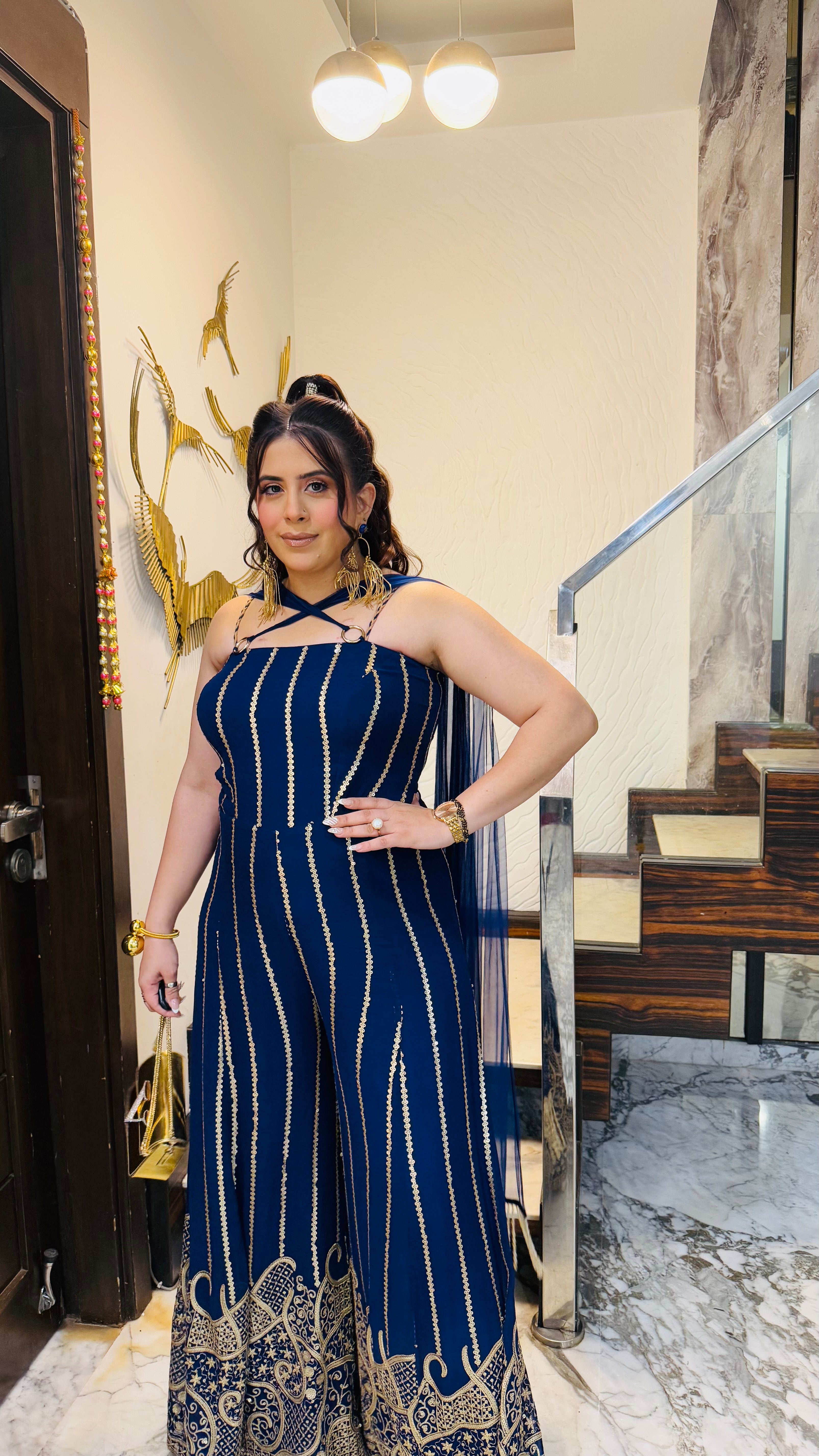 Blue Cocktail Jumpsuit