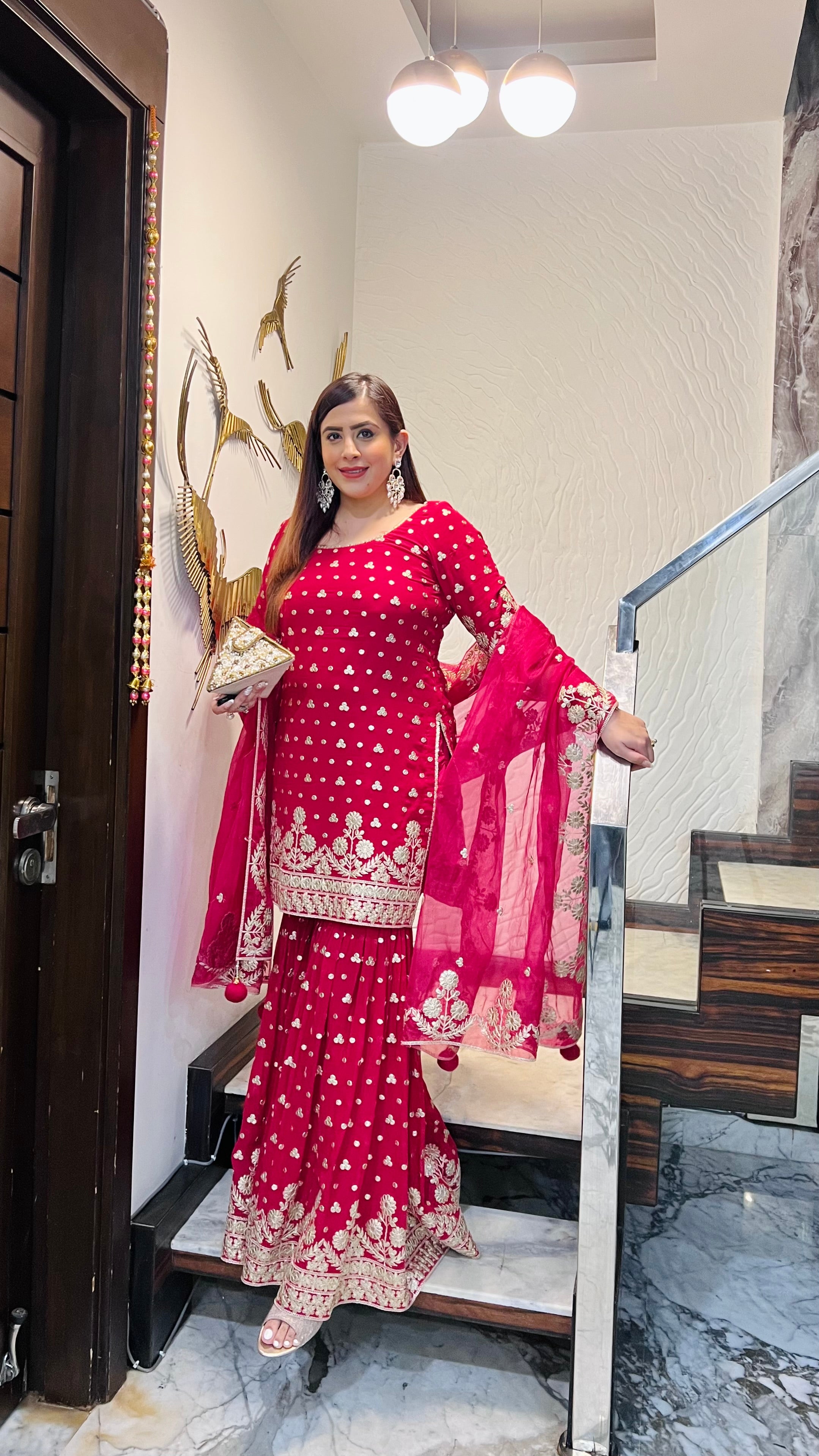 Rani Pink Gota Patti Garara Suit
