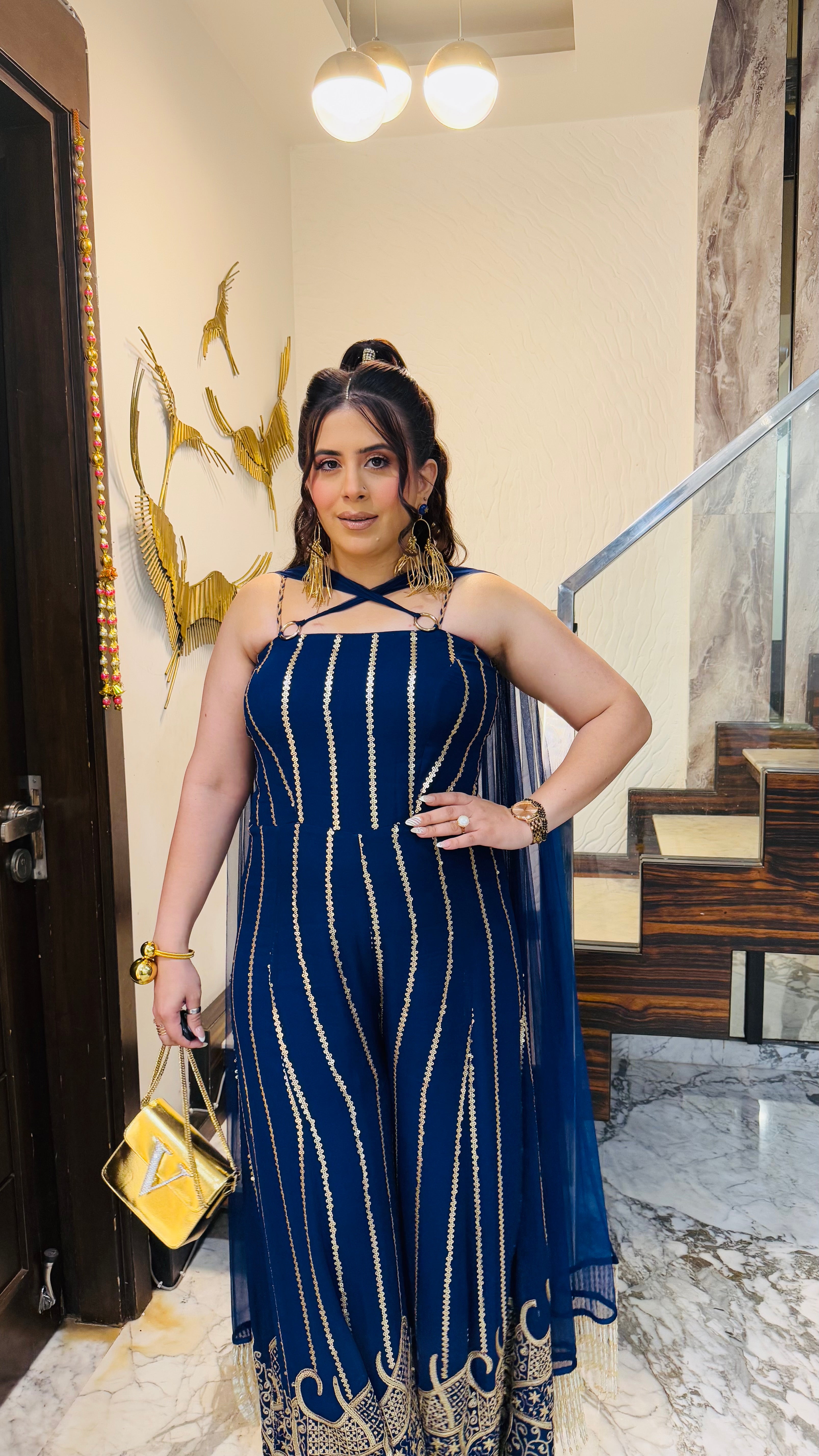 Blue Cocktail Jumpsuit