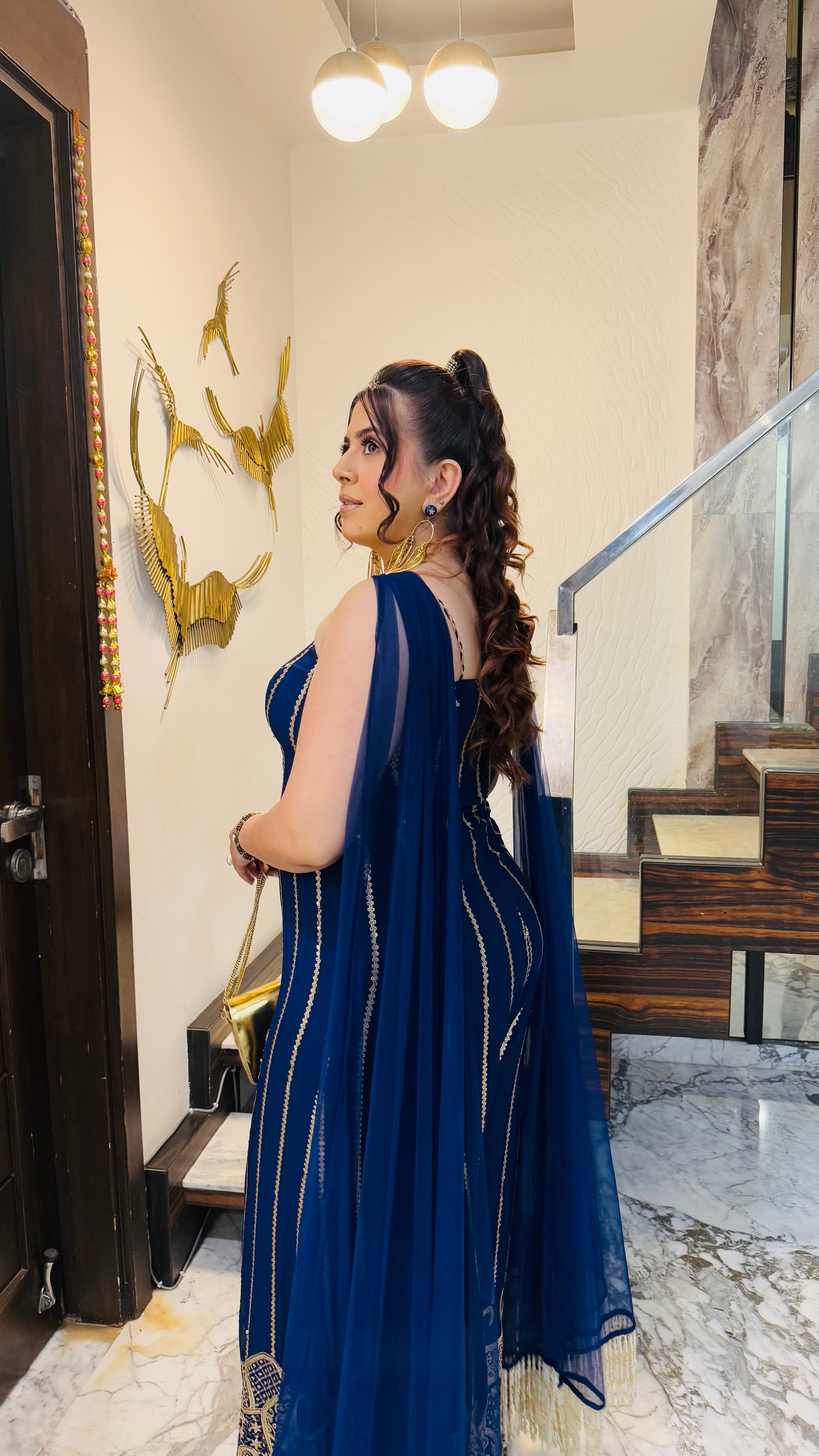 Blue Cocktail Jumpsuit