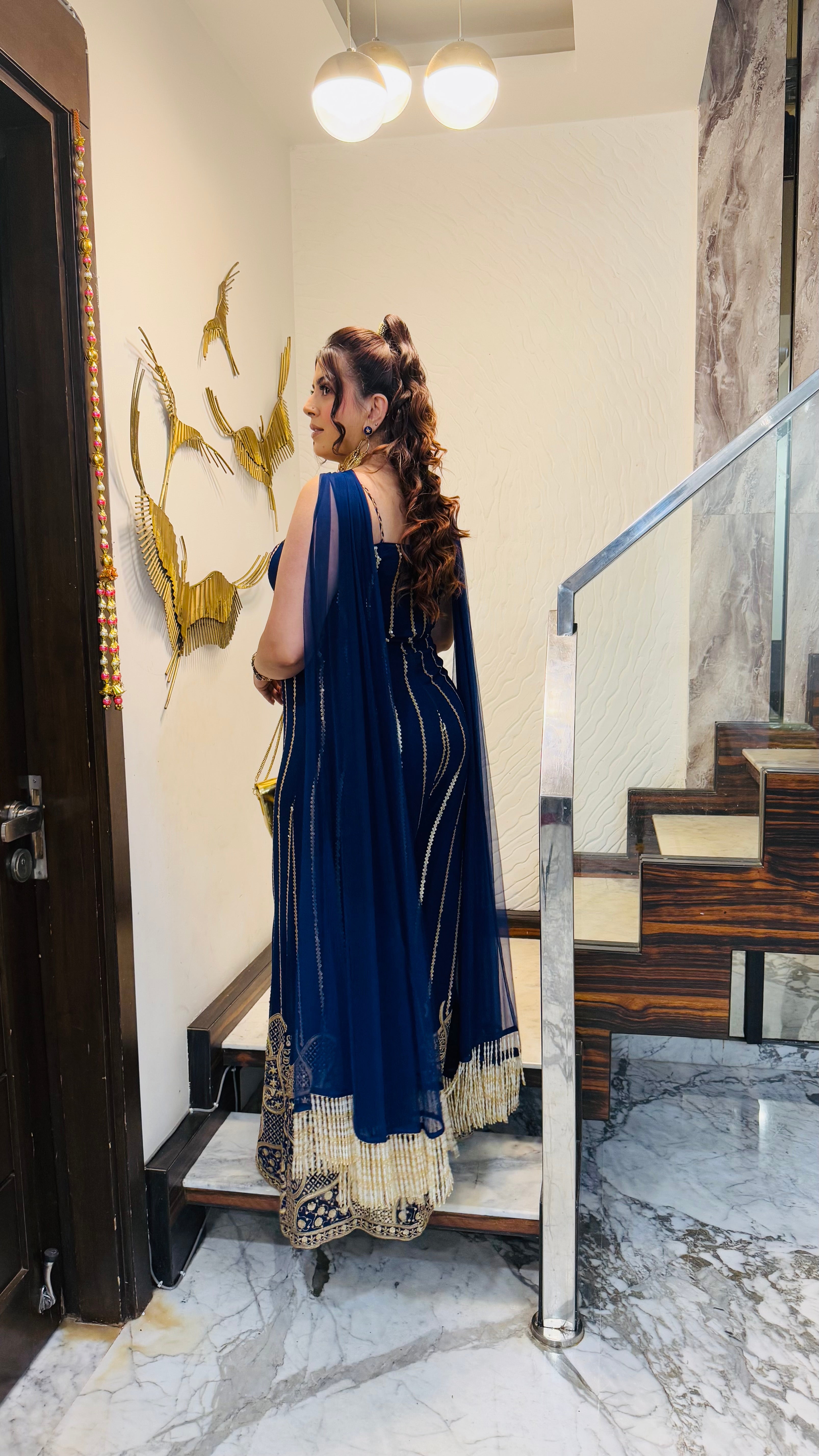 Blue Cocktail Jumpsuit