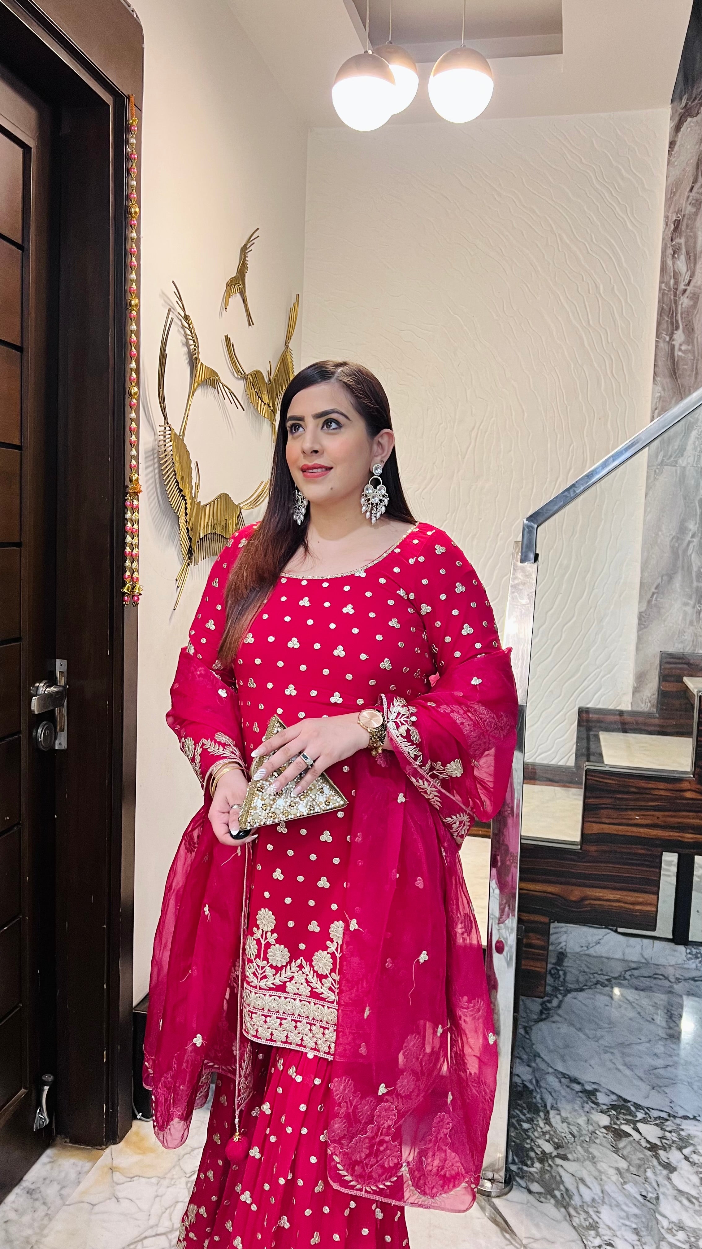 Rani Pink Gota Patti Garara Suit