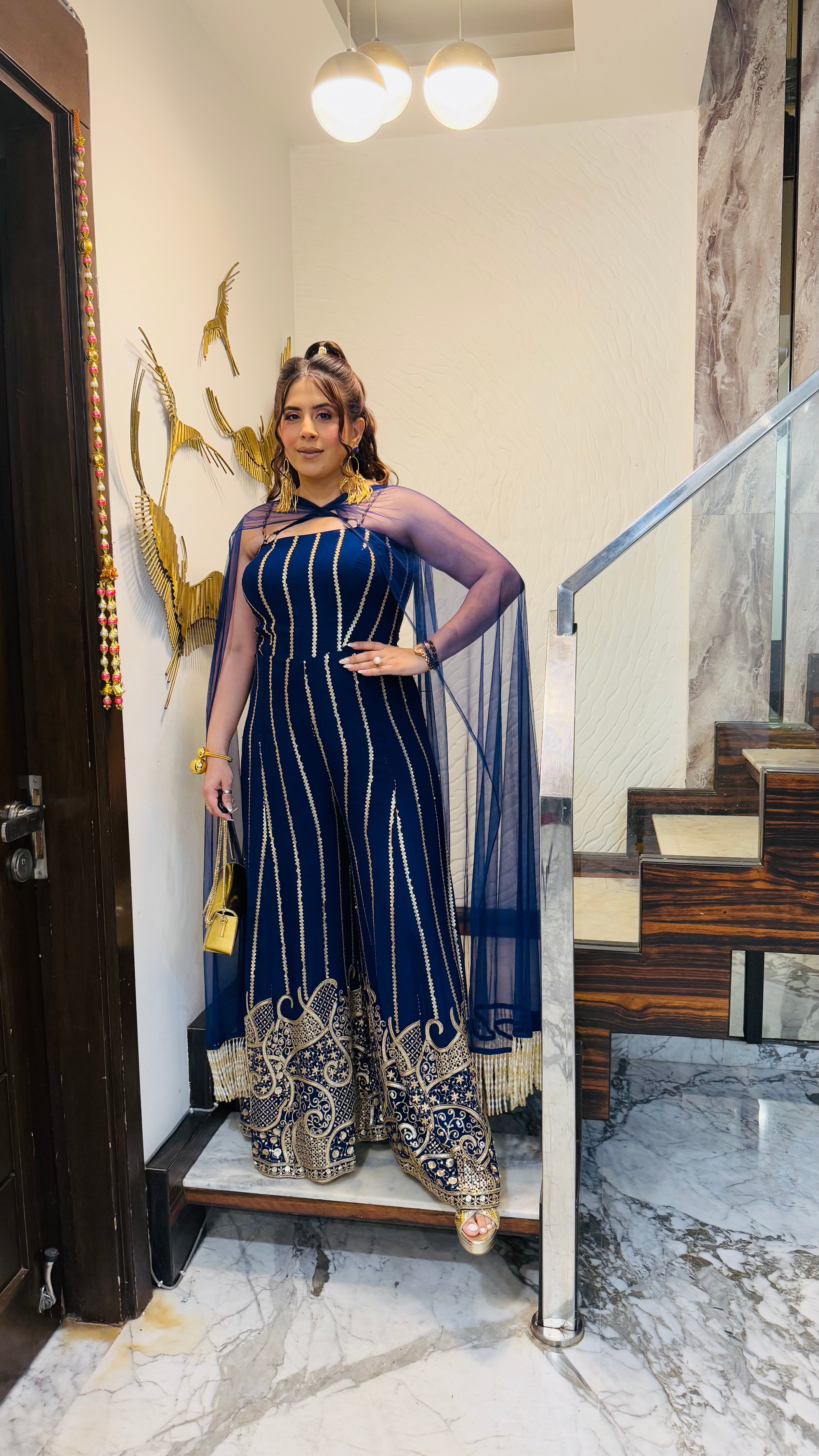 Blue Cocktail Jumpsuit