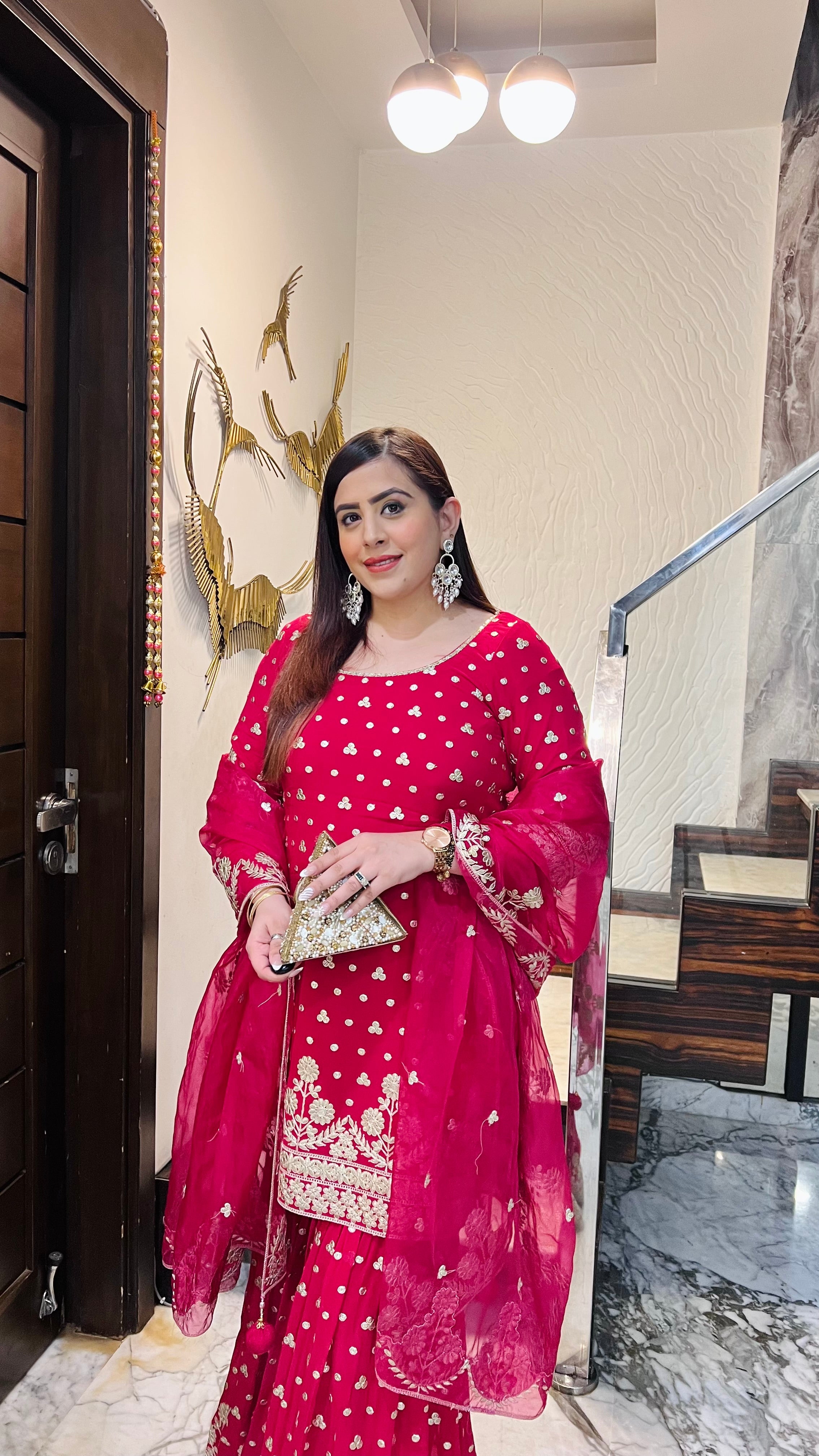 Rani Pink Gota Patti Garara Suit