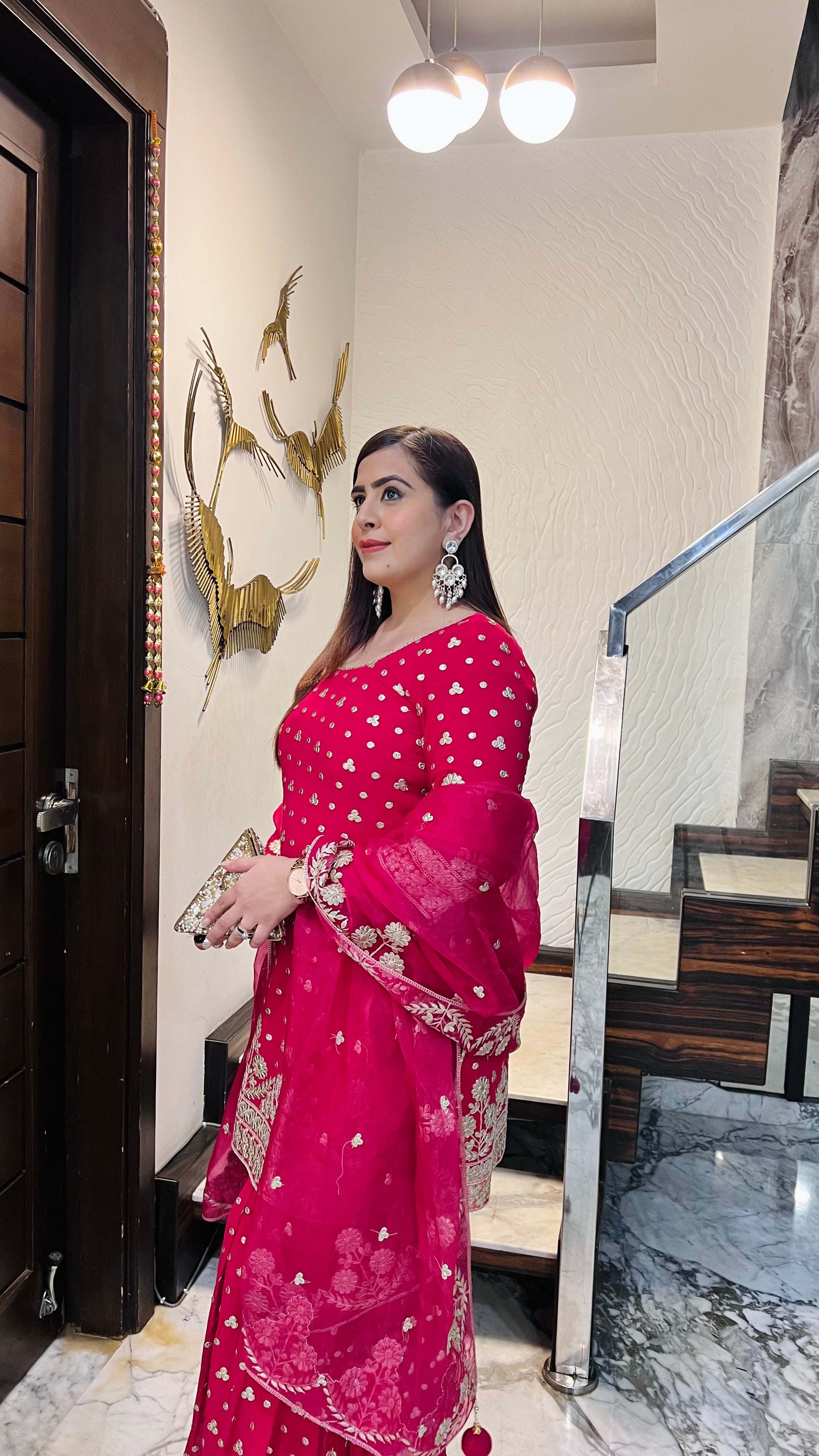 Rani Pink Gota Patti Garara Suit