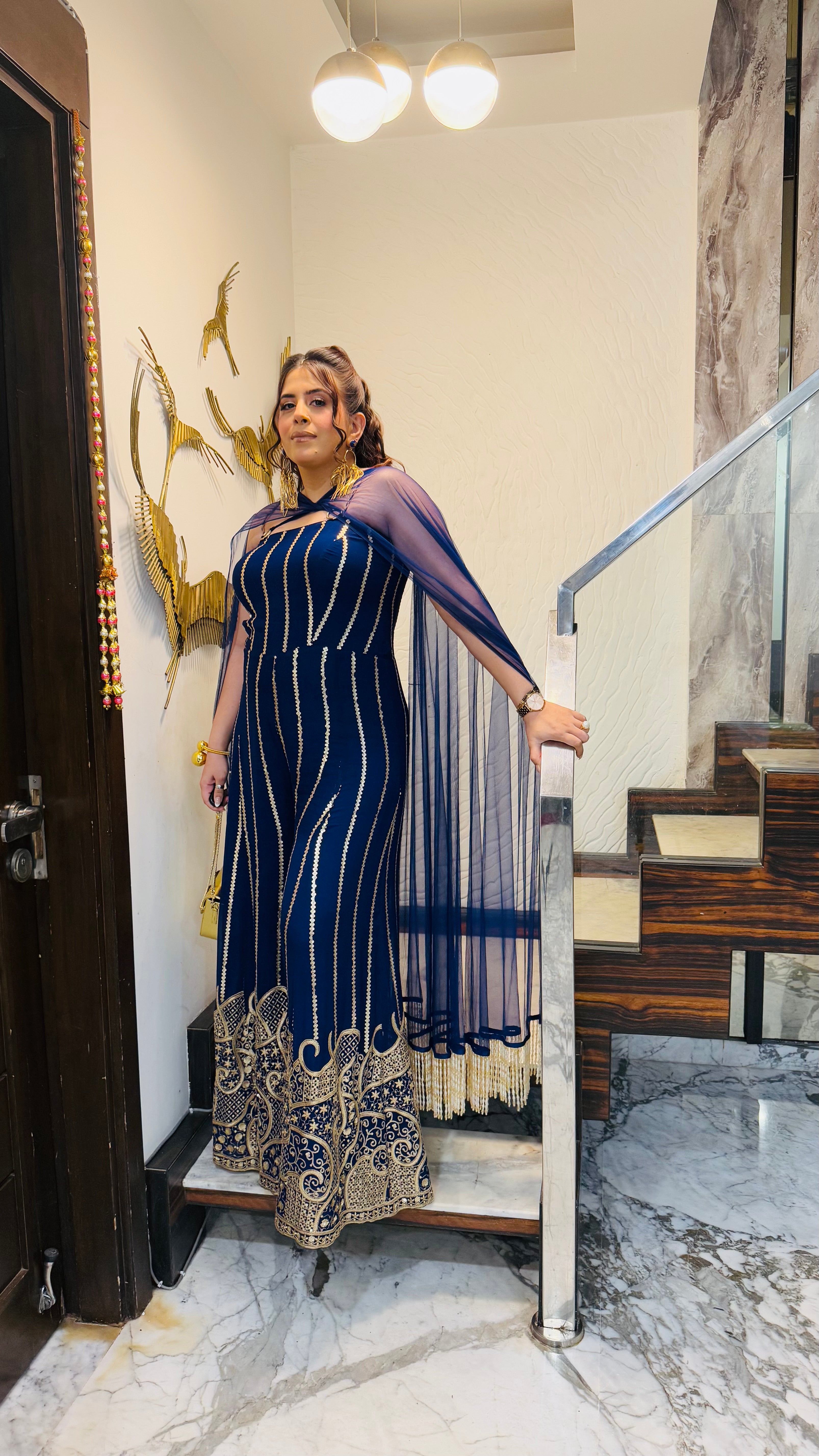 Blue Cocktail Jumpsuit