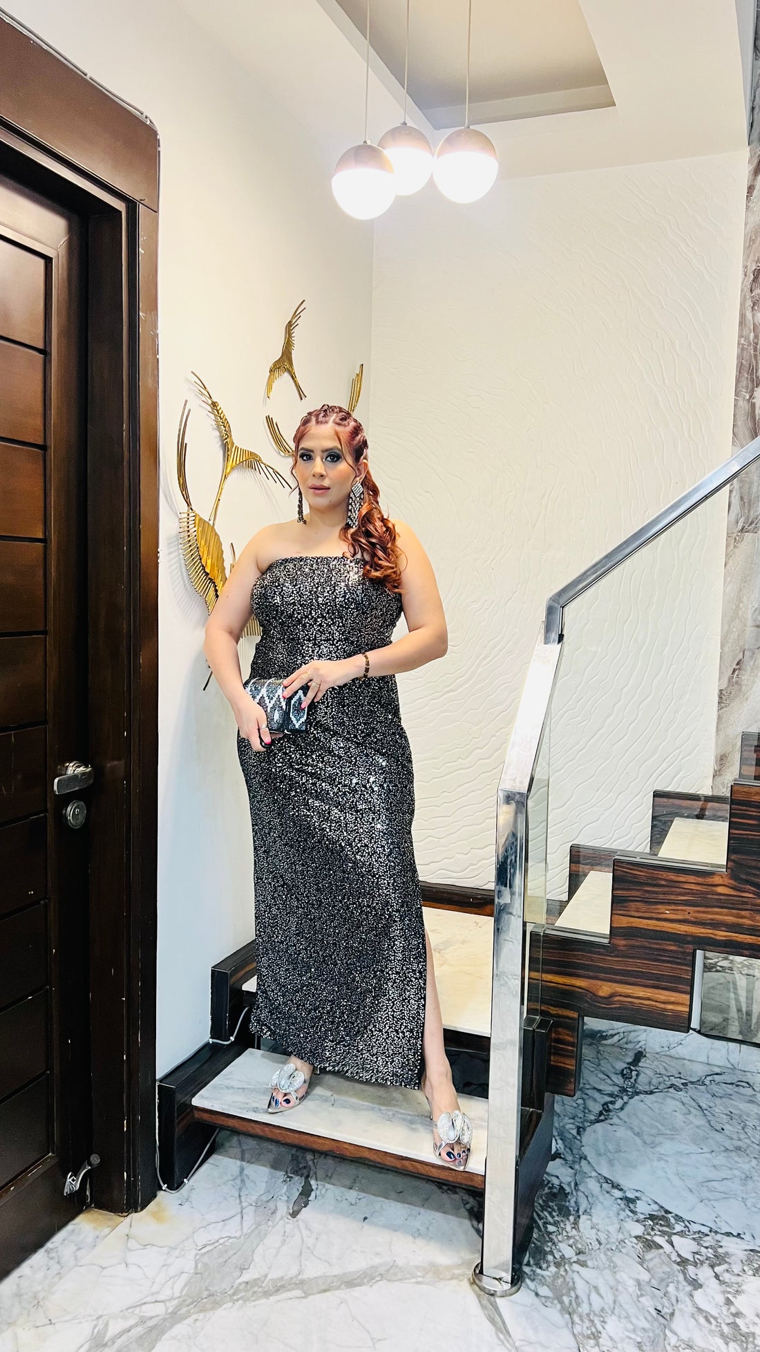 Black Sequin Ista Gown