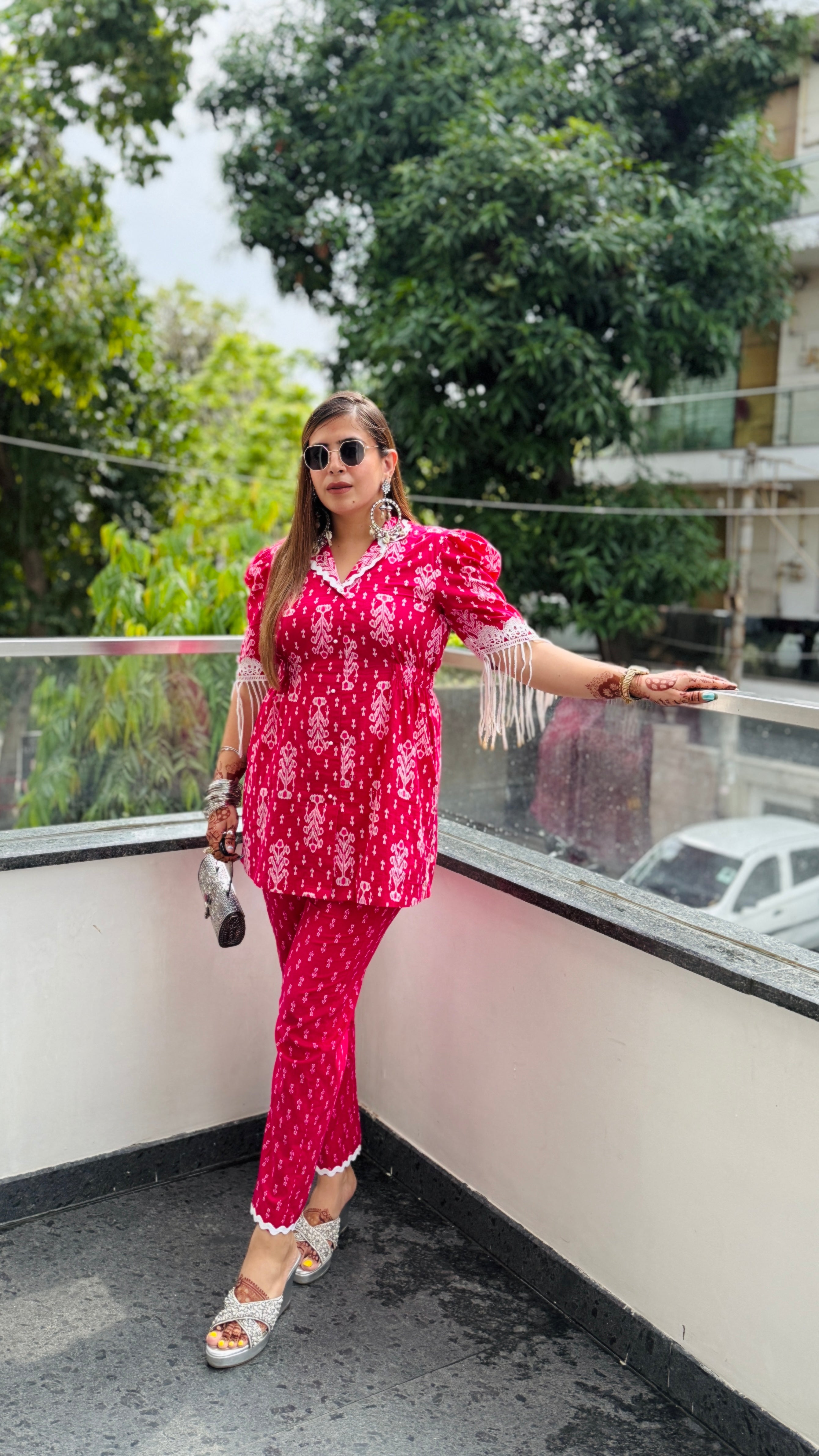 Pink Drama Cotton Co-Ord