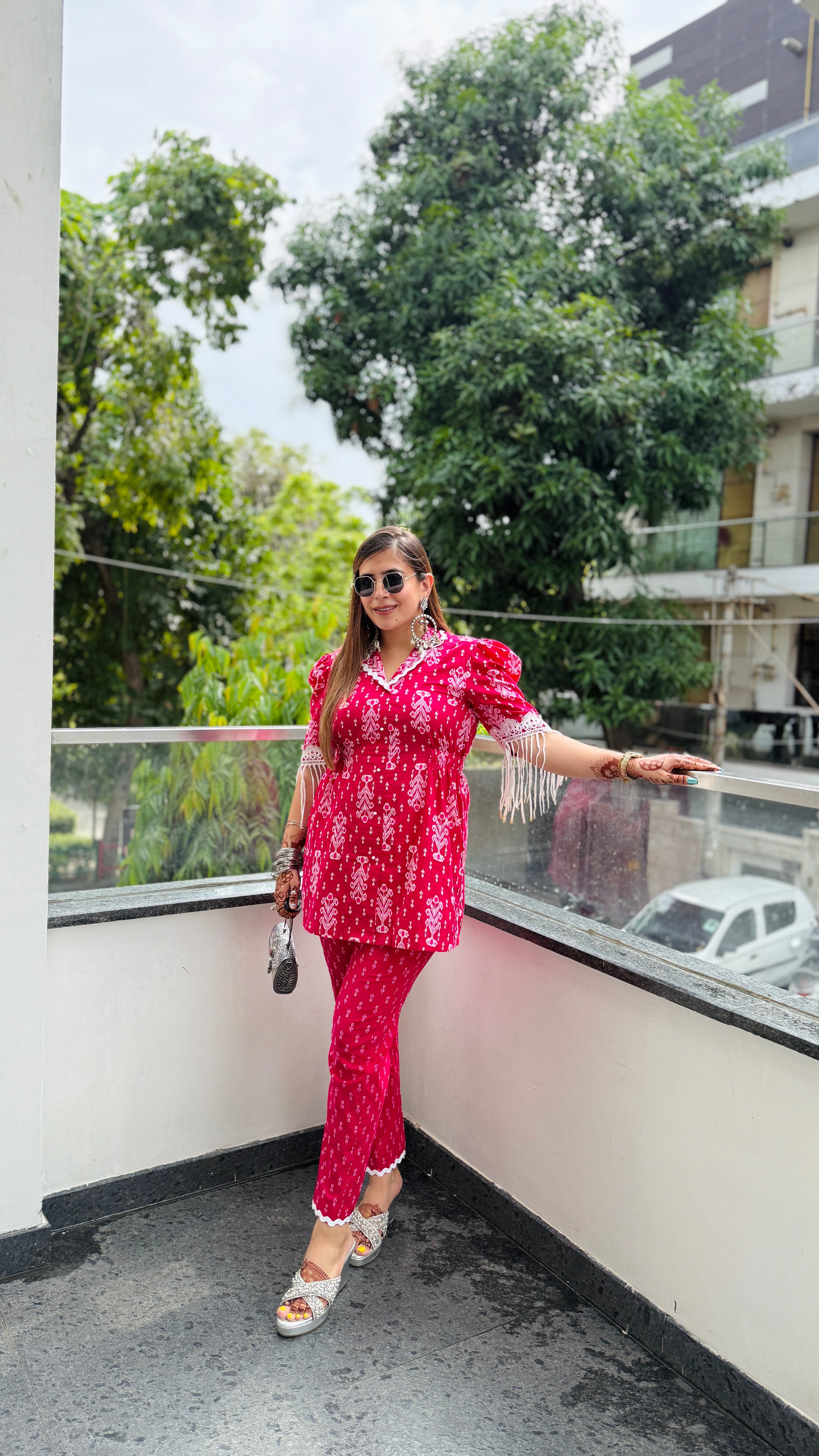 Pink Drama Cotton Co-Ord