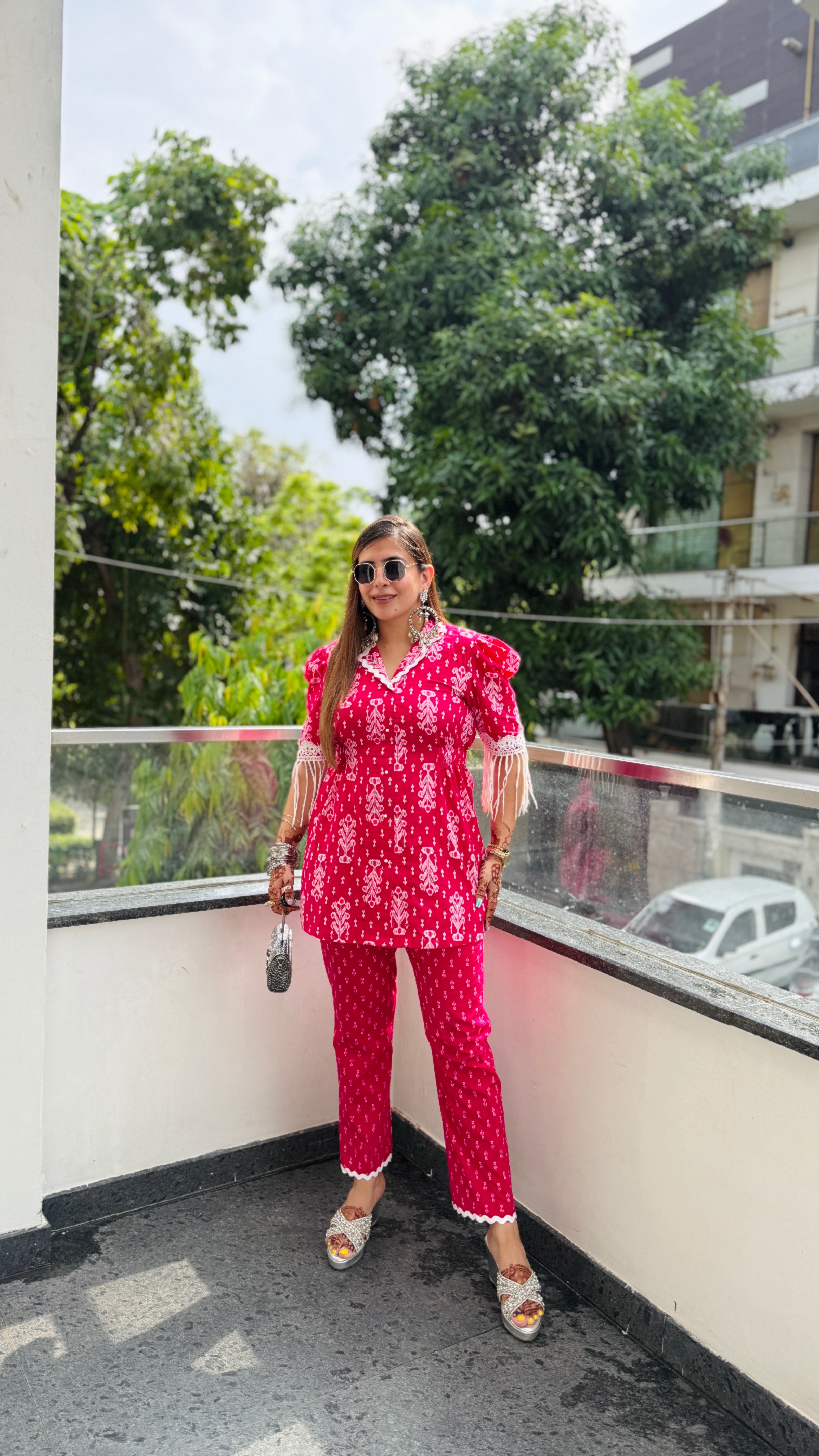 Pink Drama Cotton Co-Ord