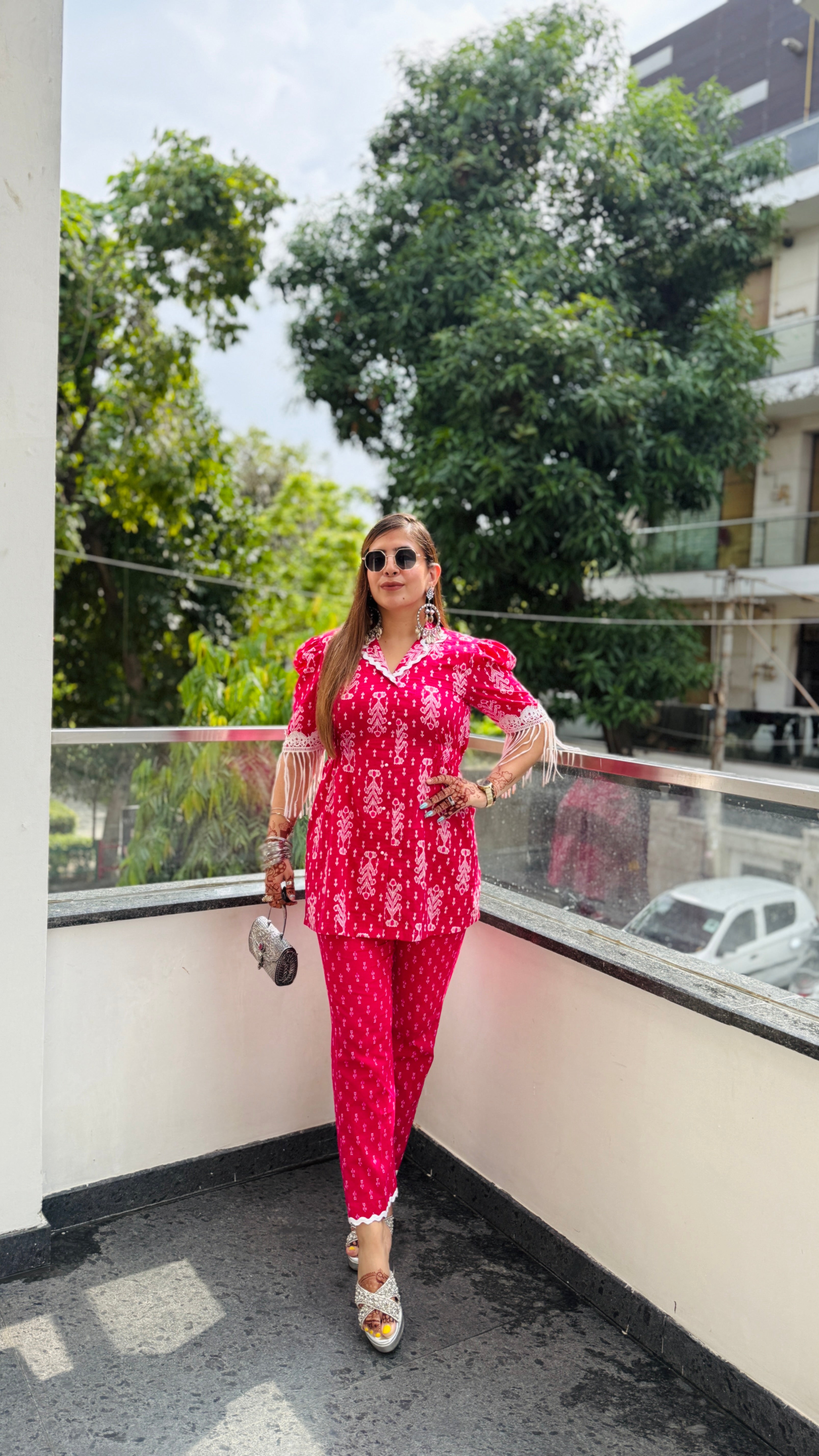 Pink Drama Cotton Co-Ord