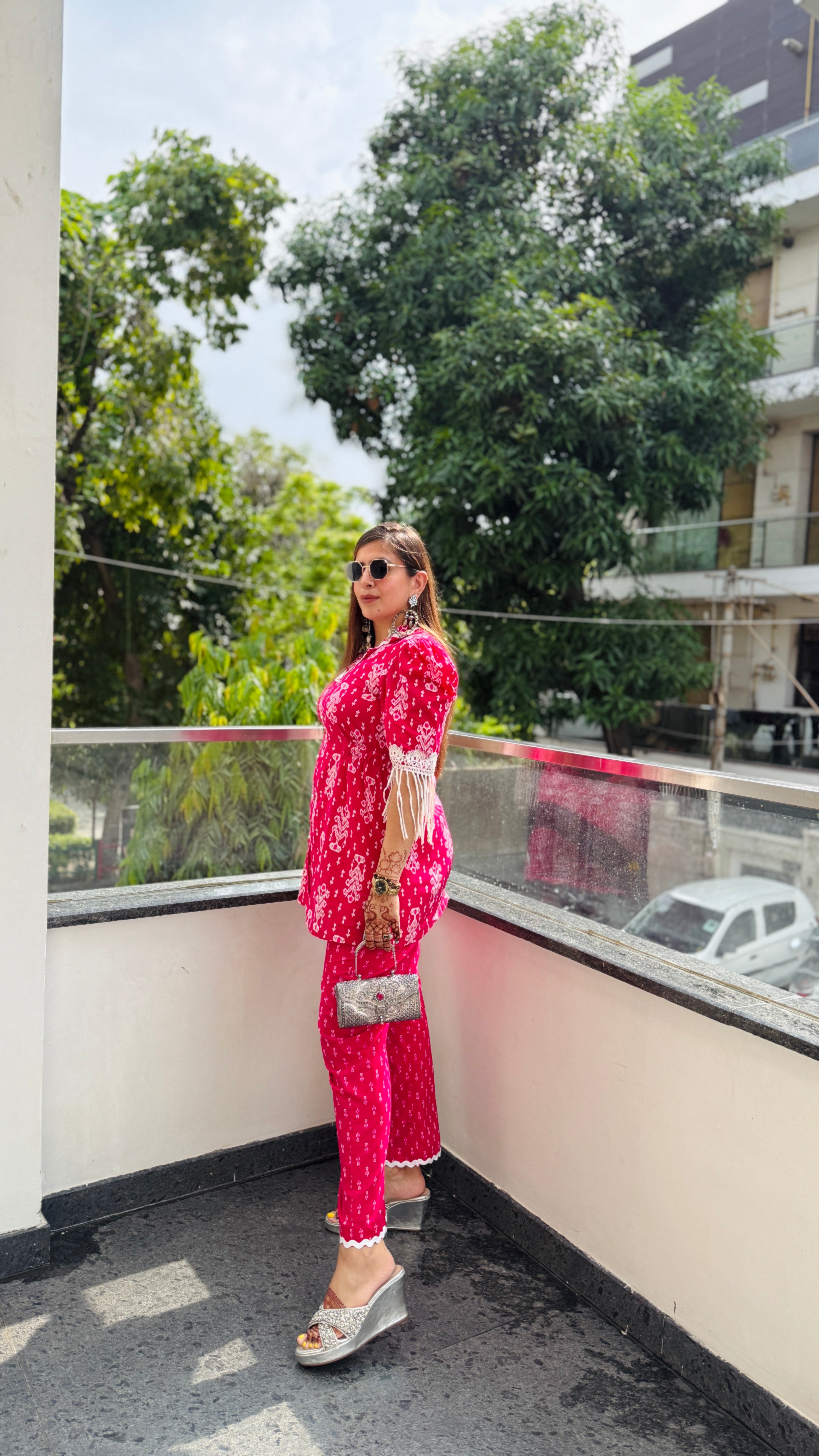 Pink Drama Cotton Co-Ord