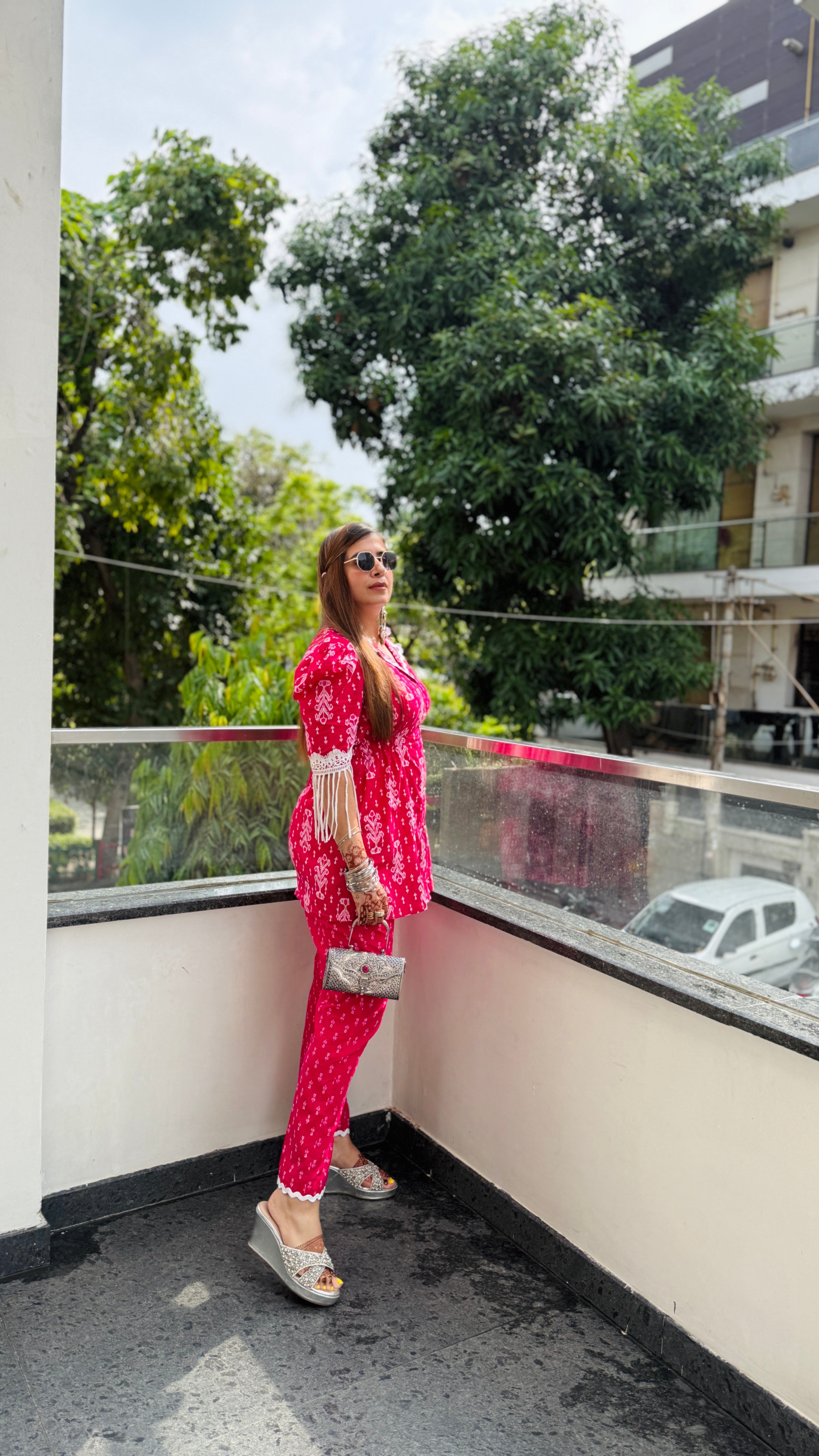 Pink Drama Cotton Co-Ord